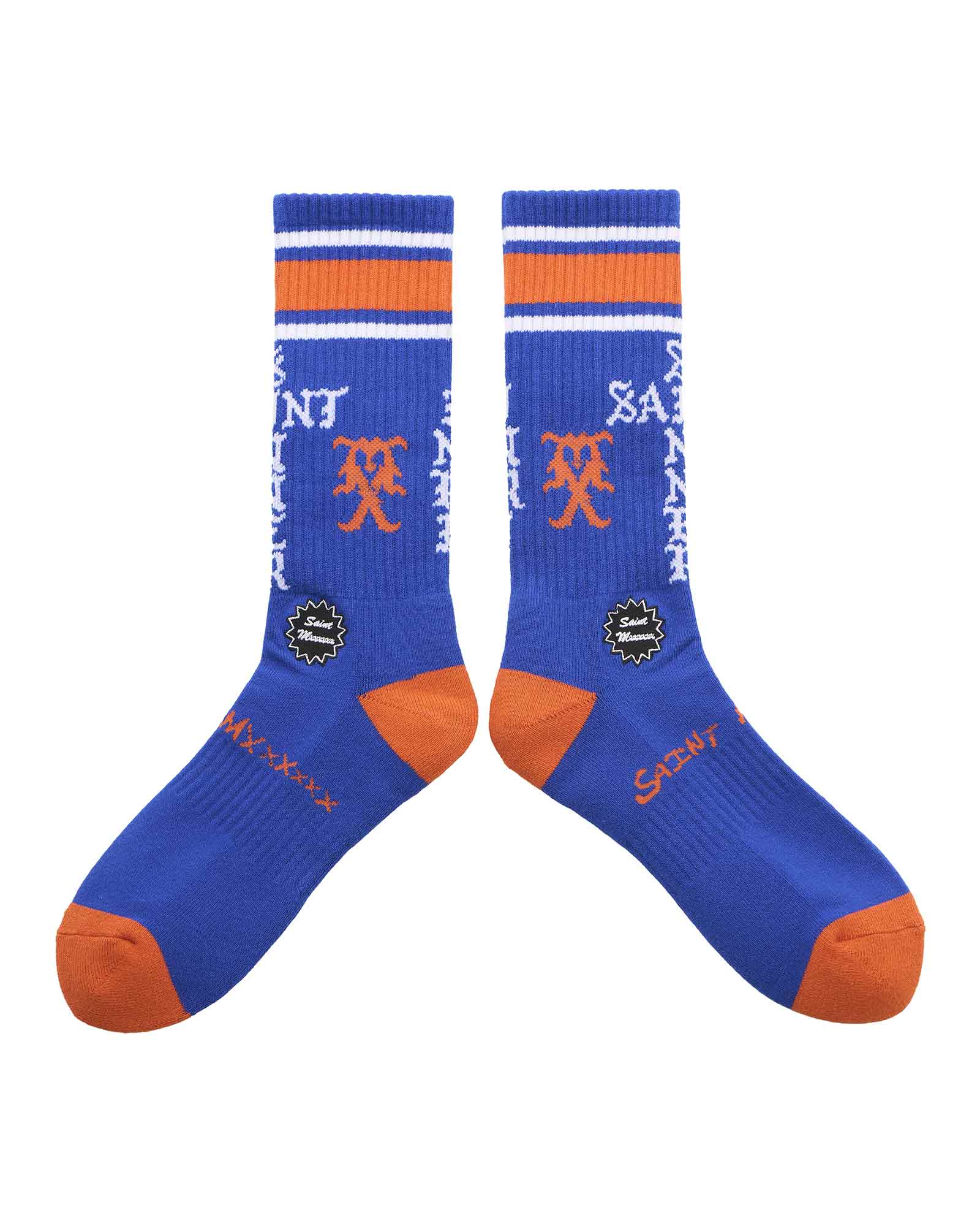 ©SAINT M××××××・セントマイケル - ソックス・レッグウェア SOCKS/SINNER / BLUE+ORANGE+WHITE