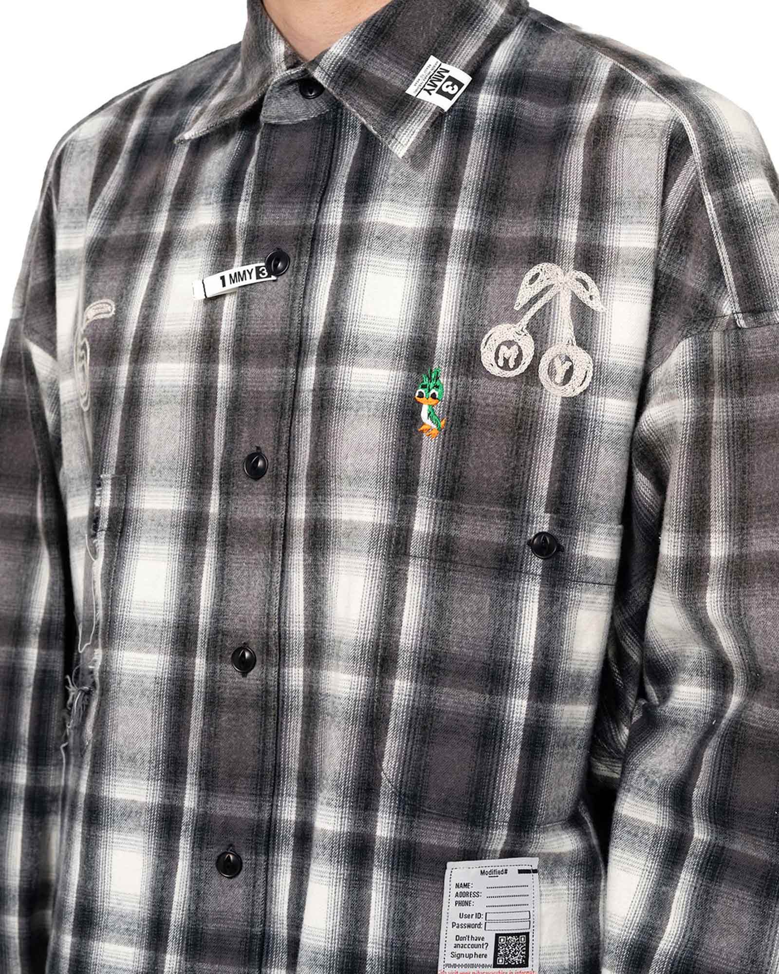 MIHARA YASUHIRO・Yasuhiro Mihara -  VINTAGE LIKE CHECK L/S SHIRTS / BLACK