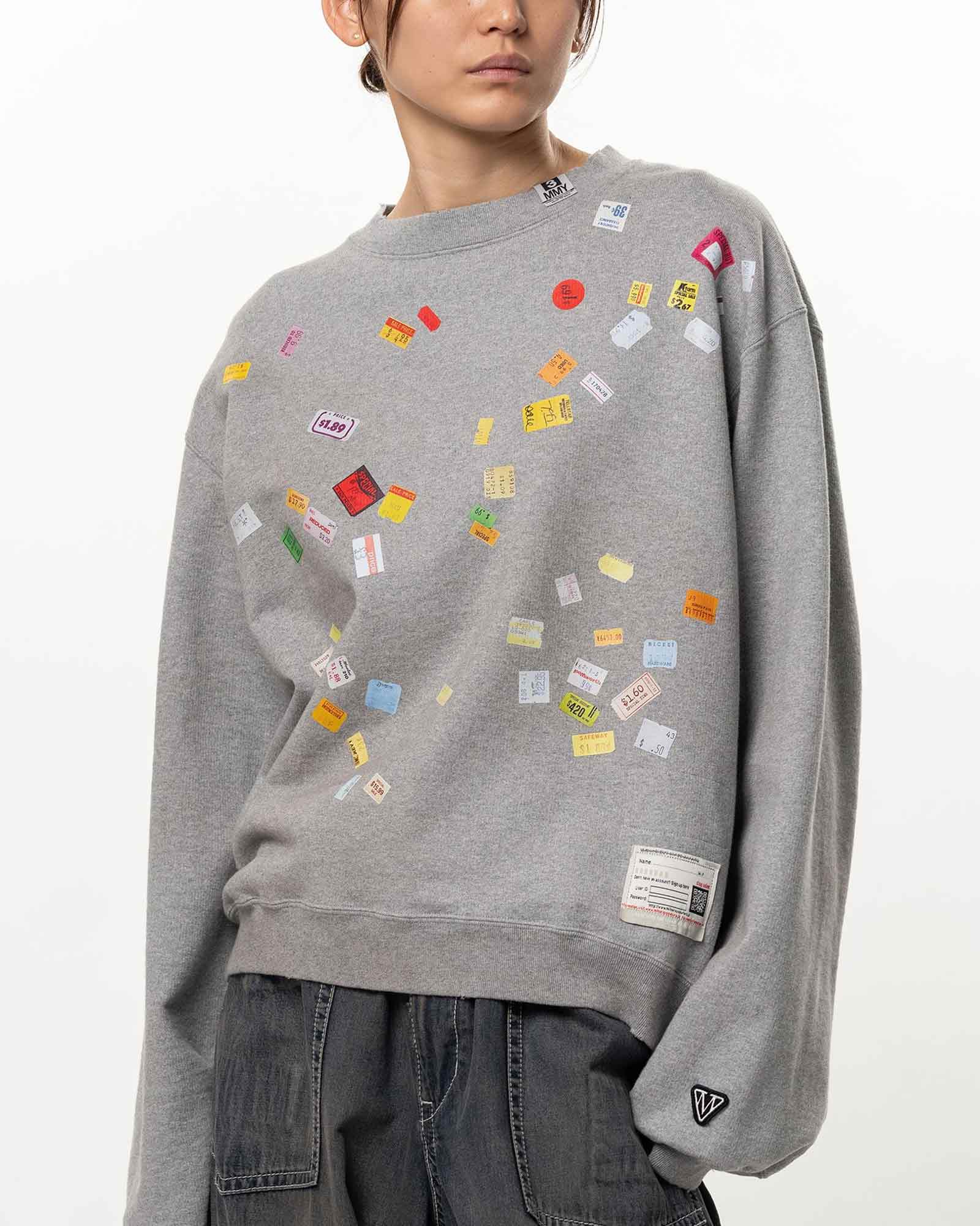 MIHARA YASUHIRO・ミハラヤスヒロ - スウェット PRICE STICKER PULLOVER / GRAY