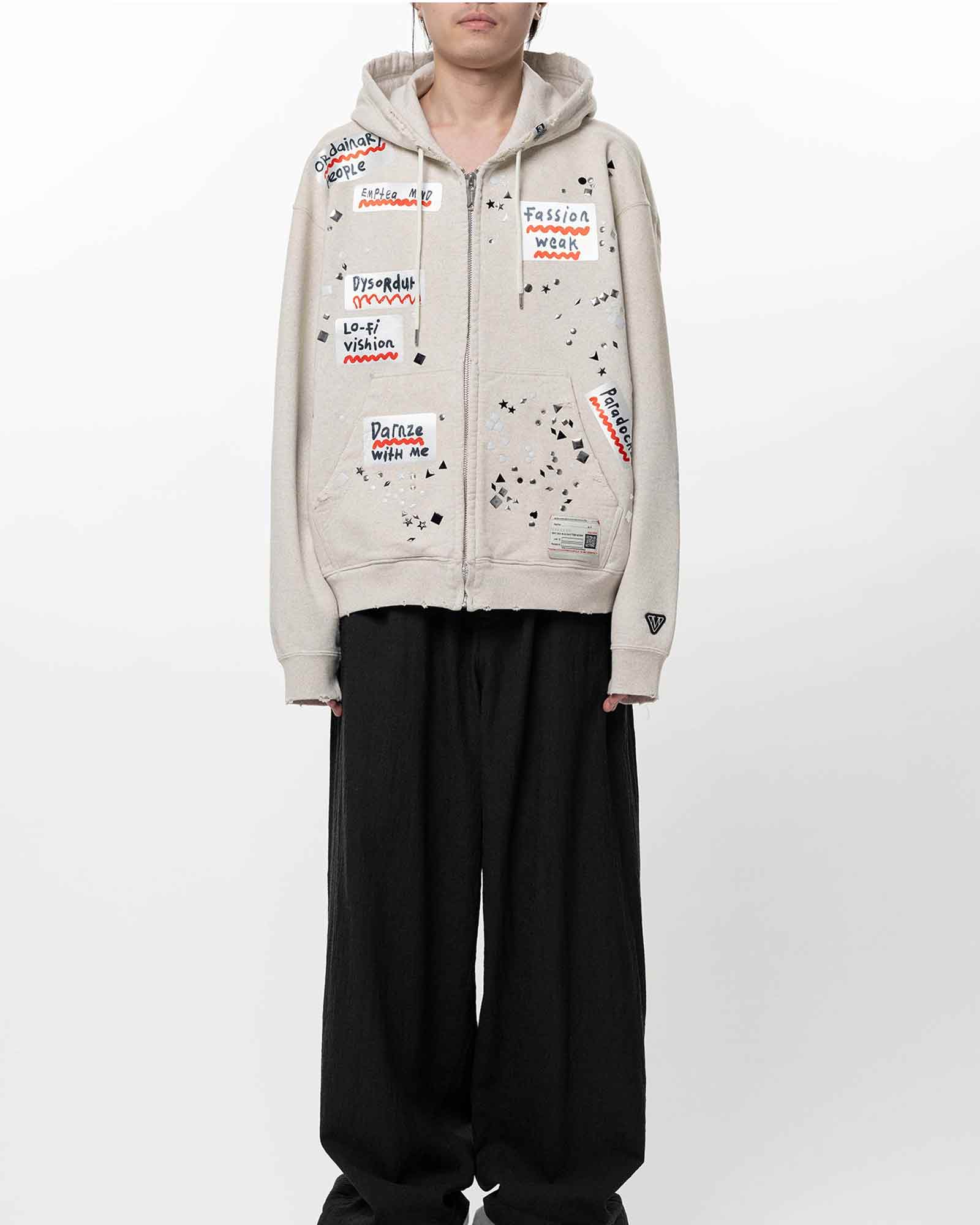 MIHARA YASUHIRO・ミハラヤスヒロ - トップス EMBELLISHED STICKER PARKA / WHITE