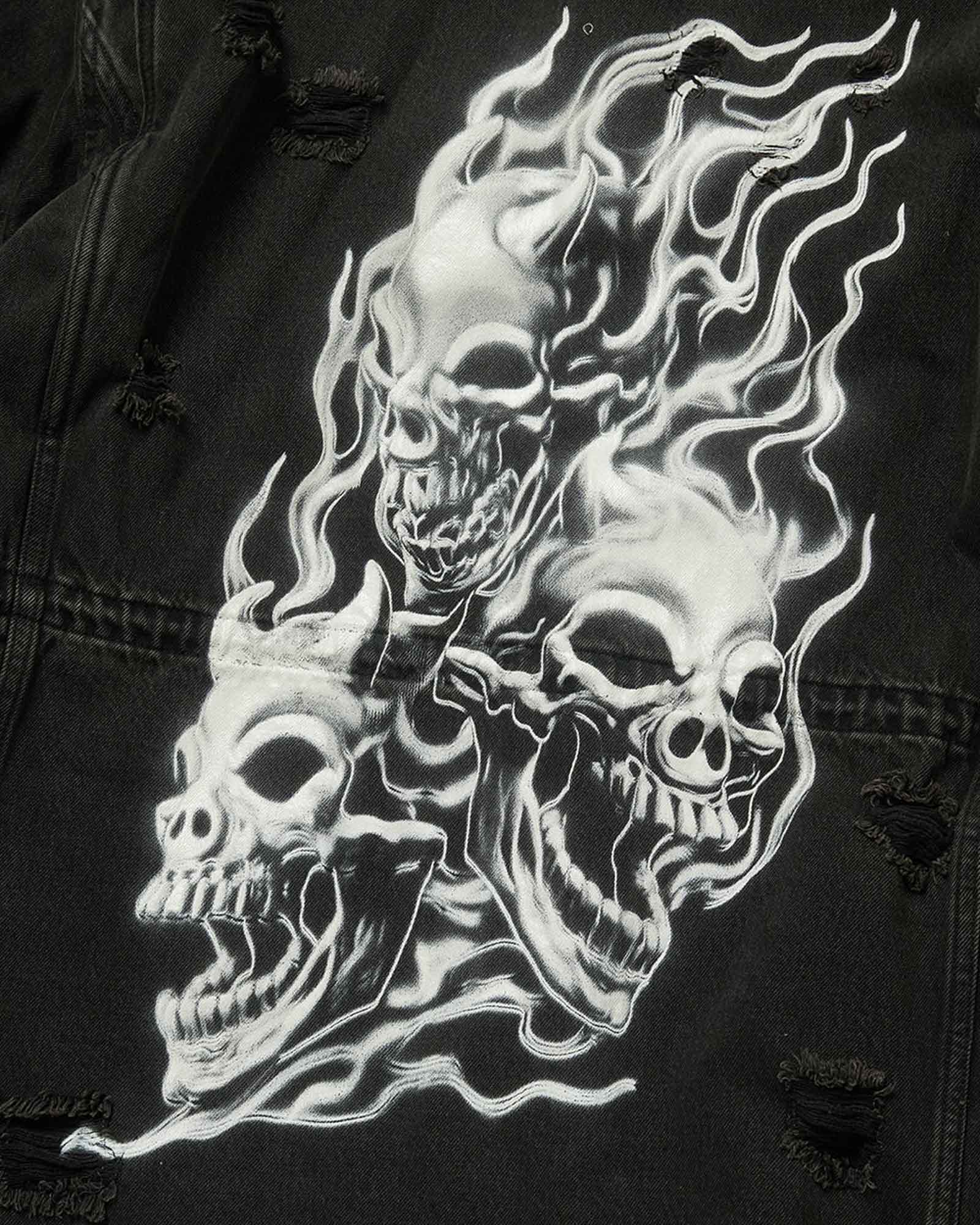 THUG CLUB・サグクラブ - デニムジャケット TC HOTHEAD M-65 JACKET / CAMO / BLACK