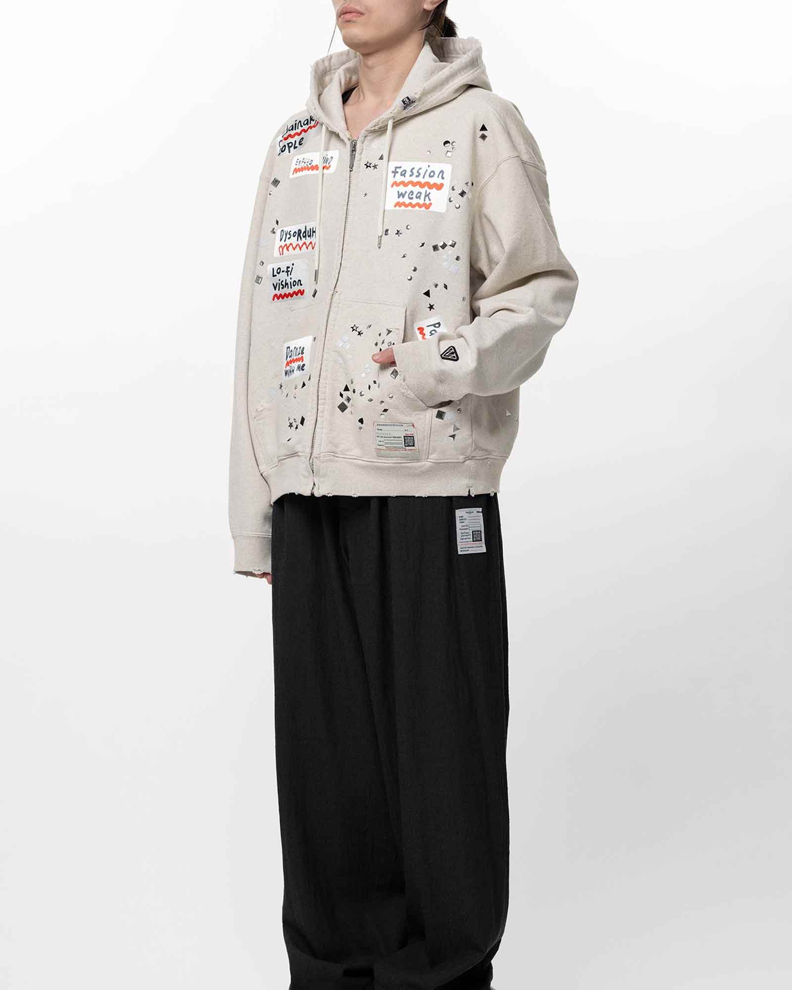 MIHARA YASUHIRO・ミハラヤスヒロ - トップス EMBELLISHED STICKER PARKA / WHITE