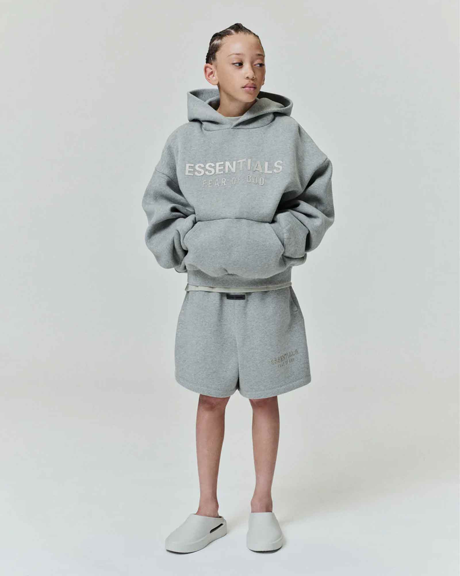 ESSENTIALS・エッセンシャルズ - パーカー・フーディ KID'S FLEECE HOODIE / CONCRETE HEATHER