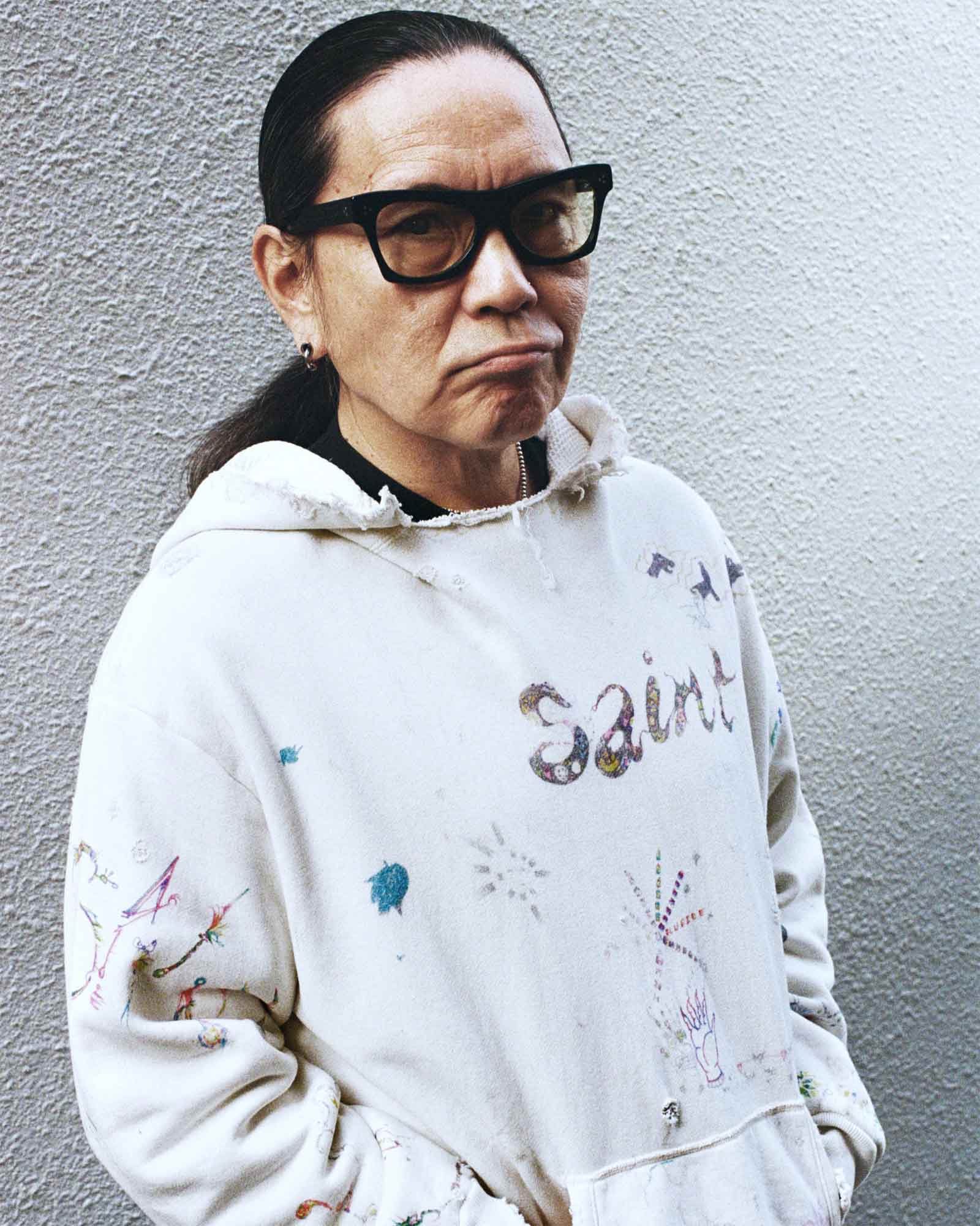 ©SAINT M××××××・圣迈克尔 -  COCO_DOUBLE FACE HOODIE / WHITE