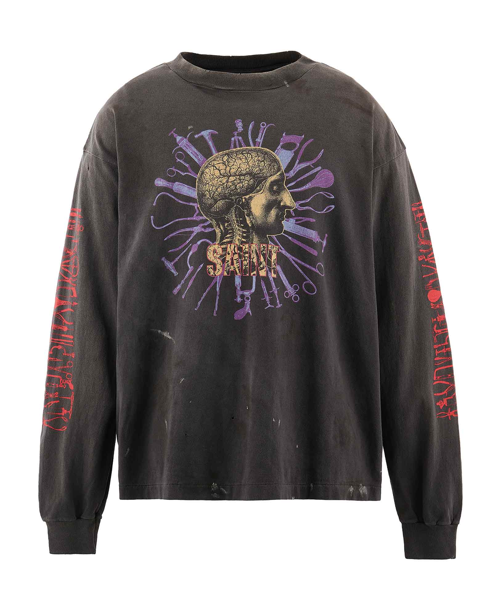 LS T-SHIRT/HEAD / BLACK