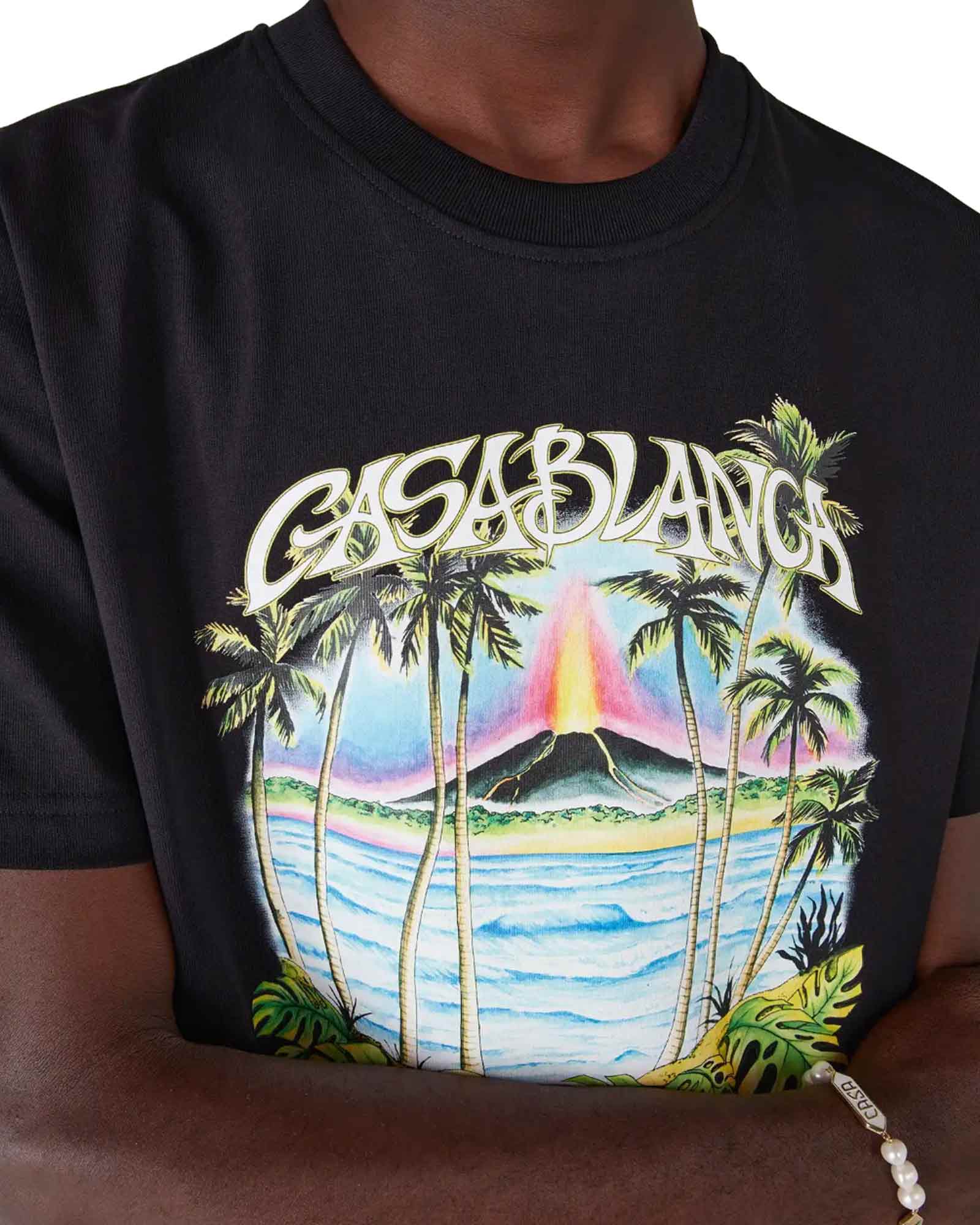 CASABLANCA・カサブランカ - Tシャツ・カットソー VOLCANO PRINTED CLASSIC T-SHIRT / BLACK