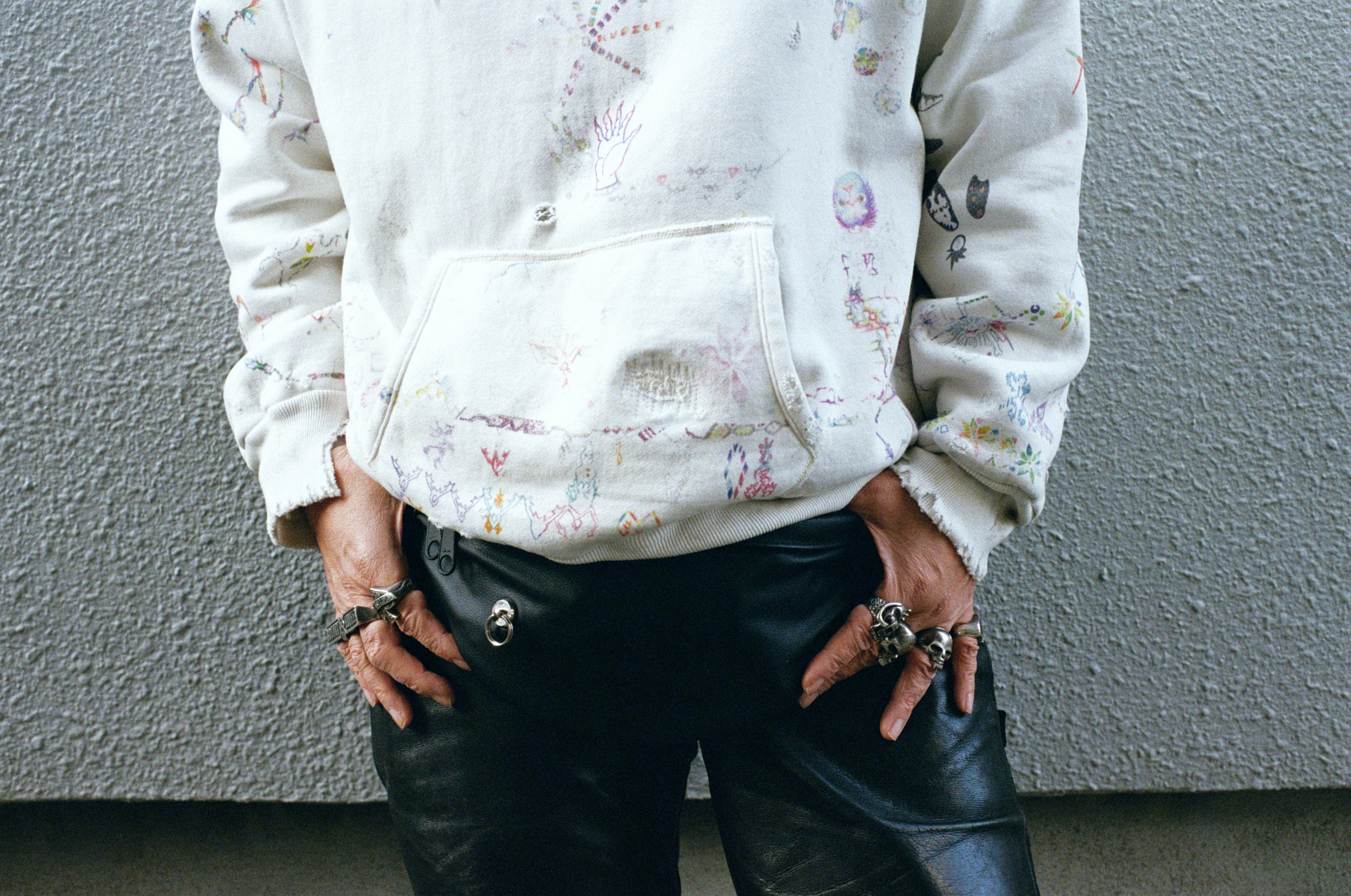 ©SAINT M××××××・圣迈克尔 -  COCO_DOUBLE FACE HOODIE / WHITE