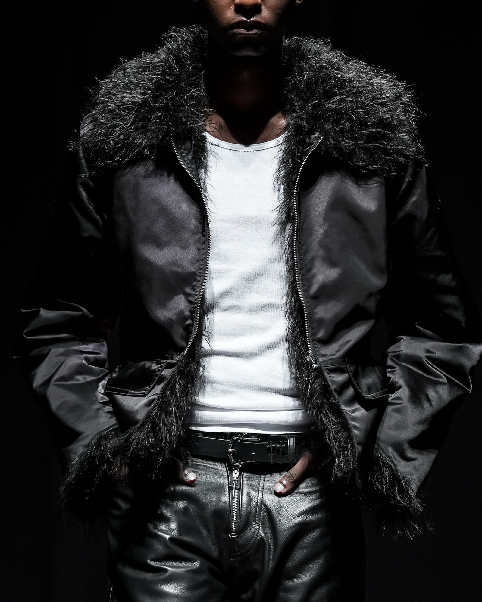 LAST NEST・ラストネスト - ジャケット REVERSIBLE FUR JACKET / BLACK