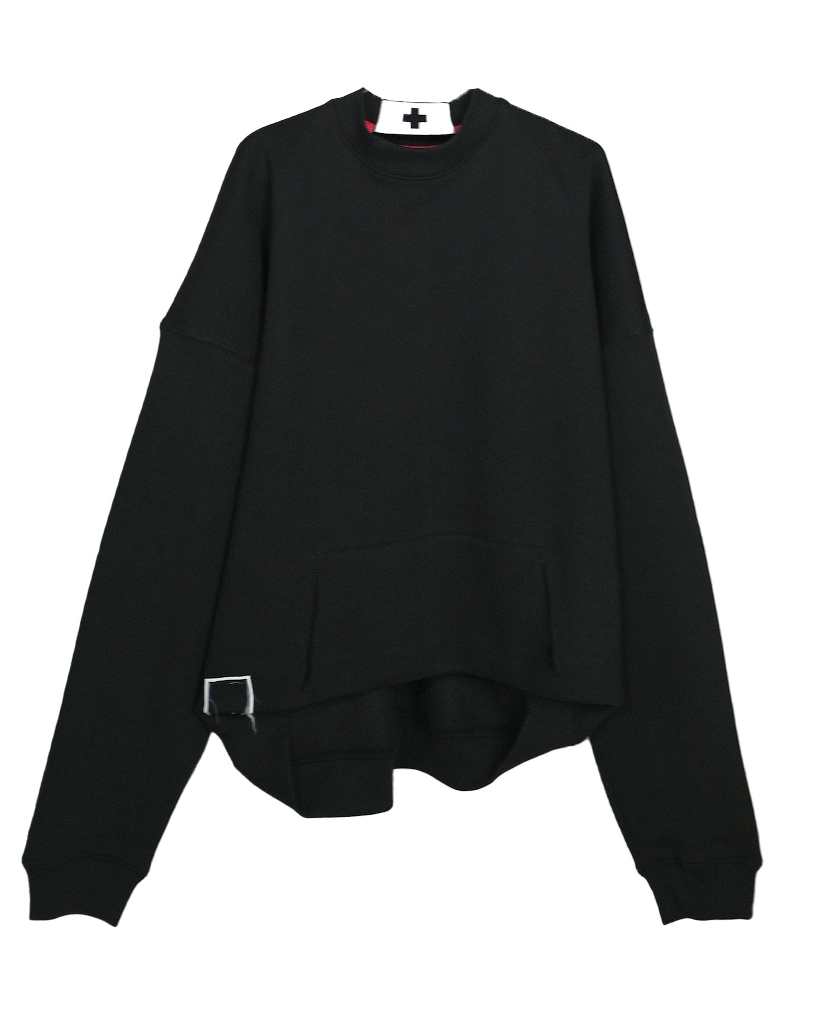 BOX PLEAT CREW NECK  / BLACK