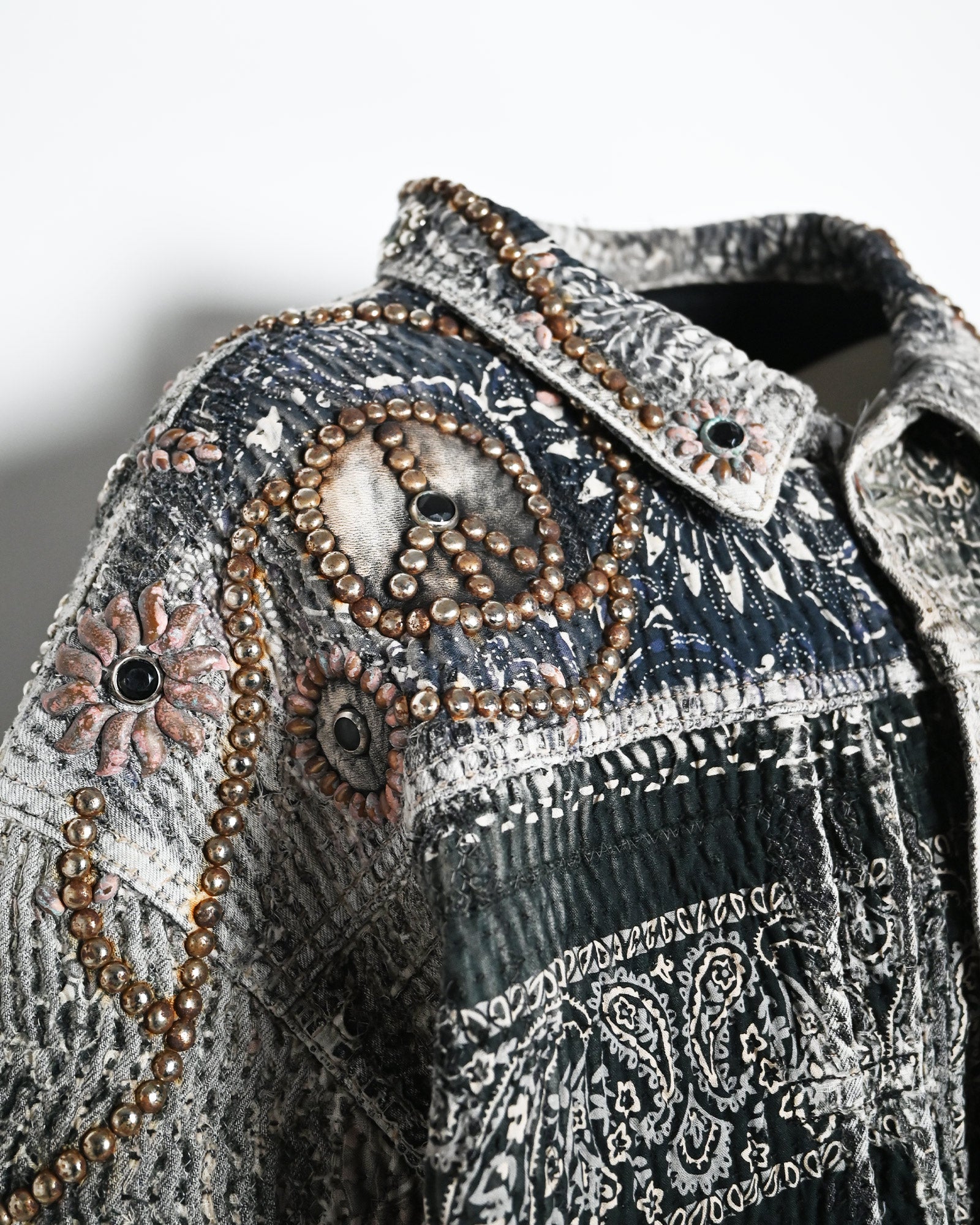 PROLETA RE ART・プロレタ リ アート - デニムジャケット UROBOROS 1st ジャケット(スタッズスペシャル仕様) / MULTI