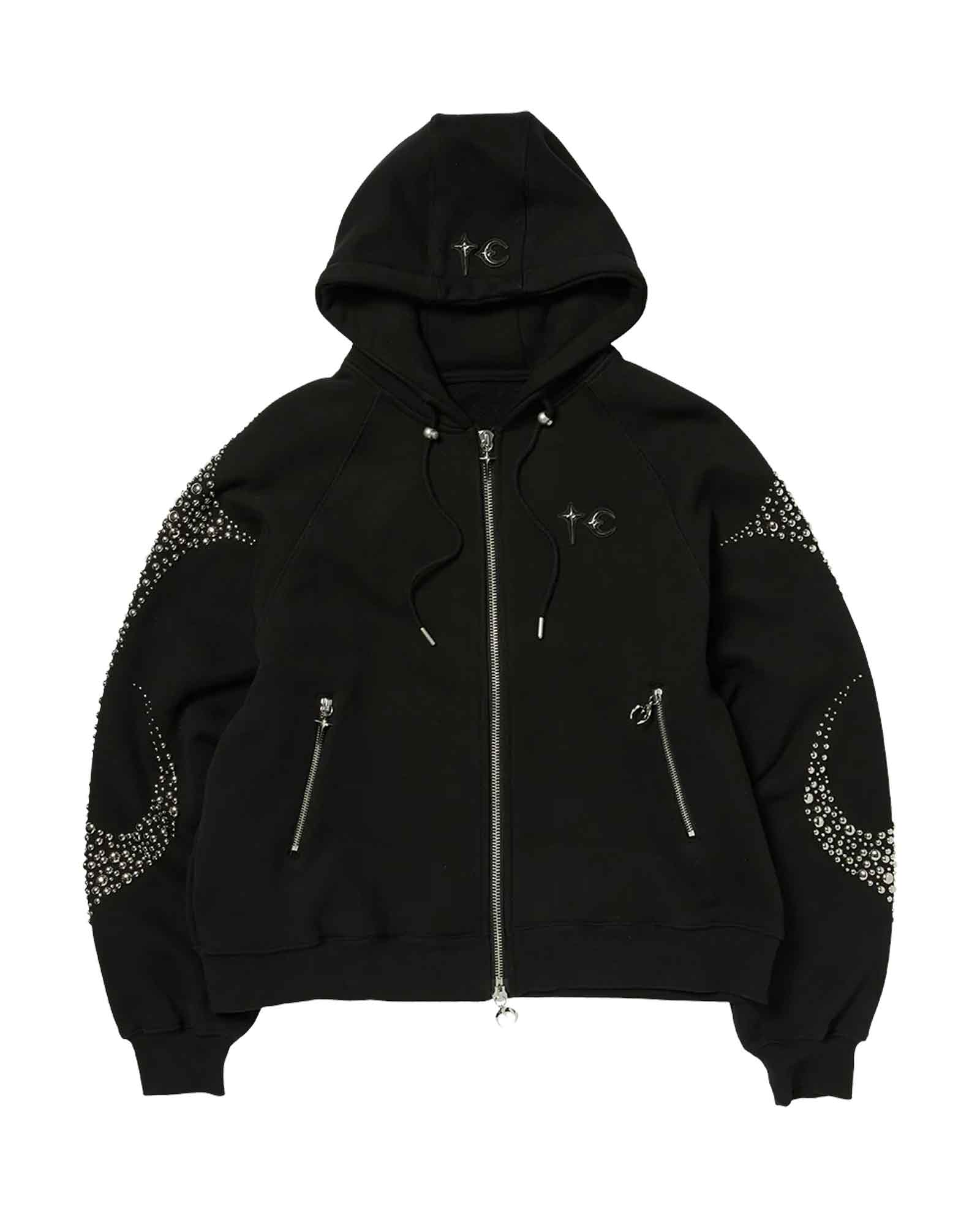 THUG CLUB・sag club -  IRON STEEL FOCUS ZIP-UP HOODIE / BLACK