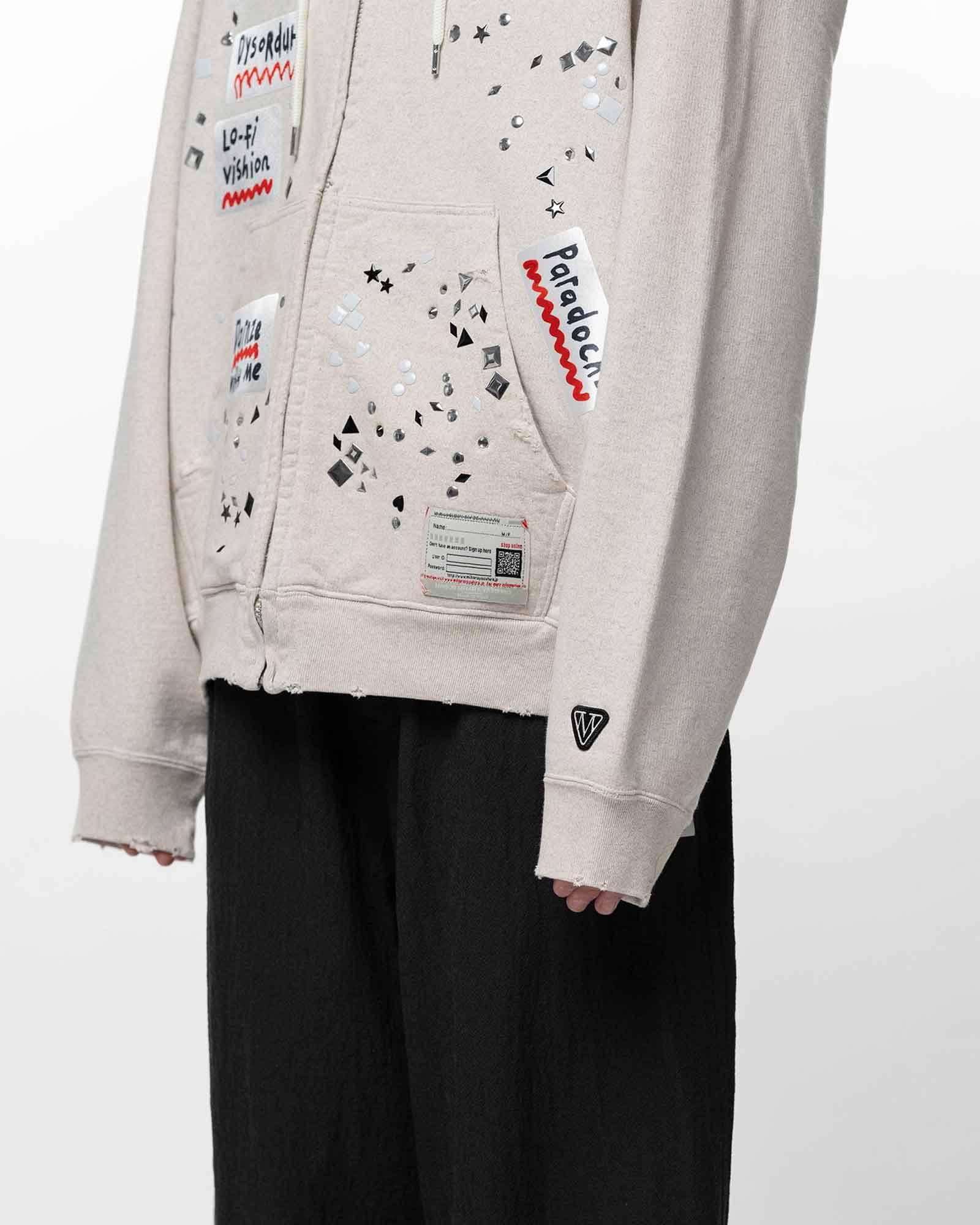 MIHARA YASUHIRO・ミハラヤスヒロ - トップス EMBELLISHED STICKER PARKA / WHITE