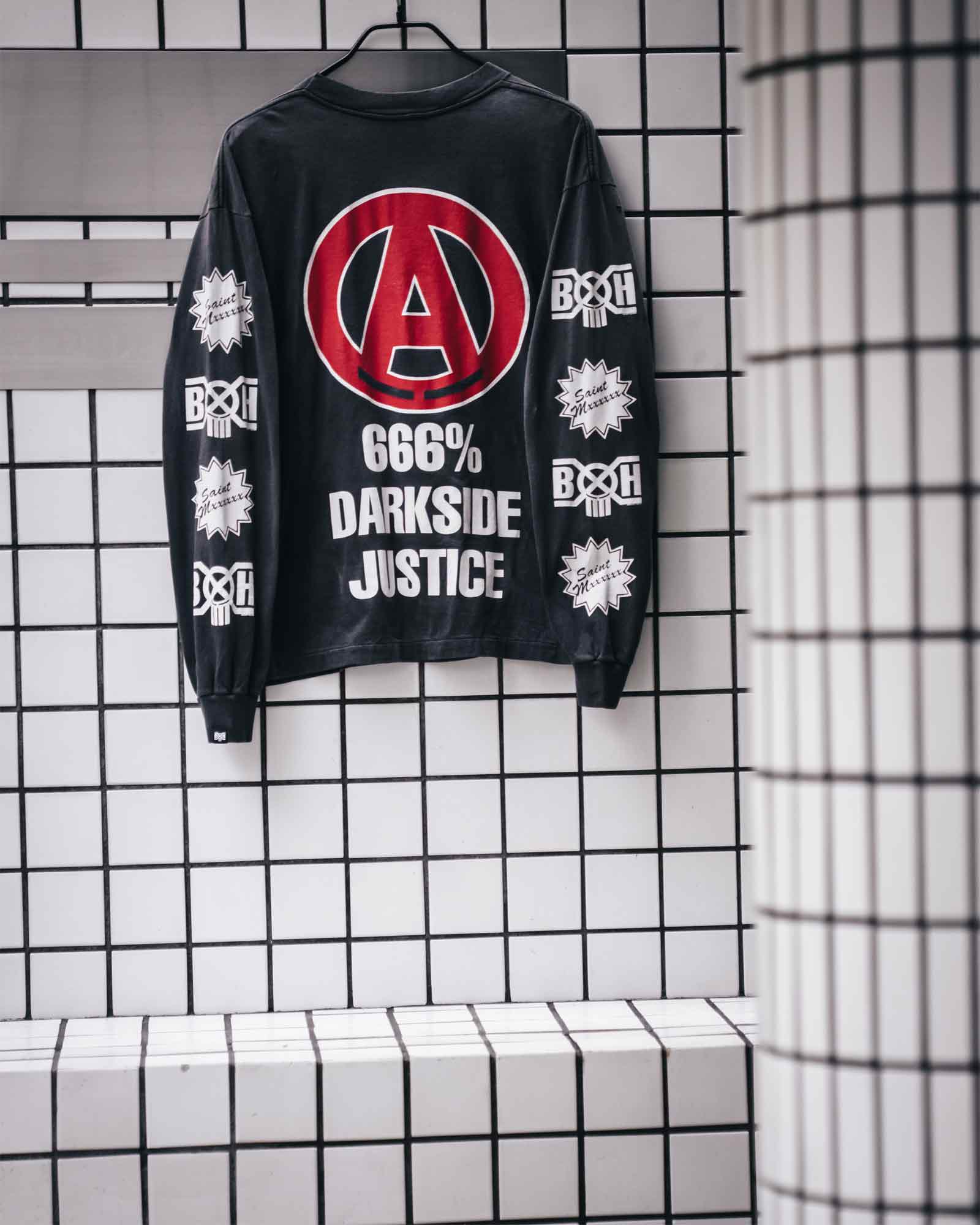 ©SAINT M××××××・圣迈克尔 -  BH_LS T-SHIRT/SAINTY HUNTER / BLACK