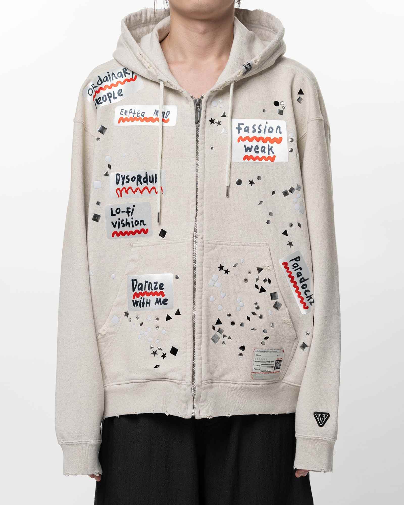 MIHARA YASUHIRO・ミハラヤスヒロ - トップス EMBELLISHED STICKER PARKA / WHITE