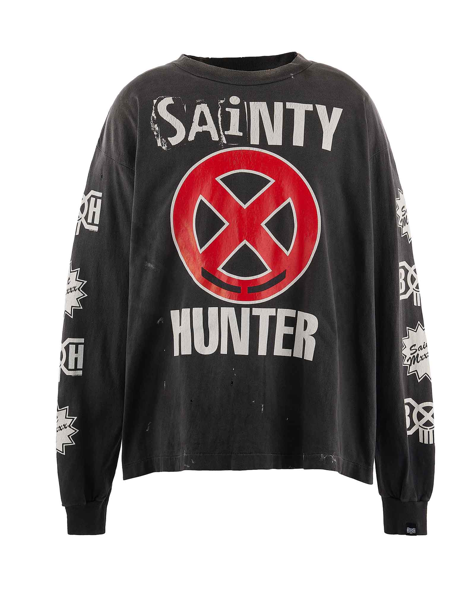 BH_LS T-SHIRT/SAINTY HUNTER / BLACK