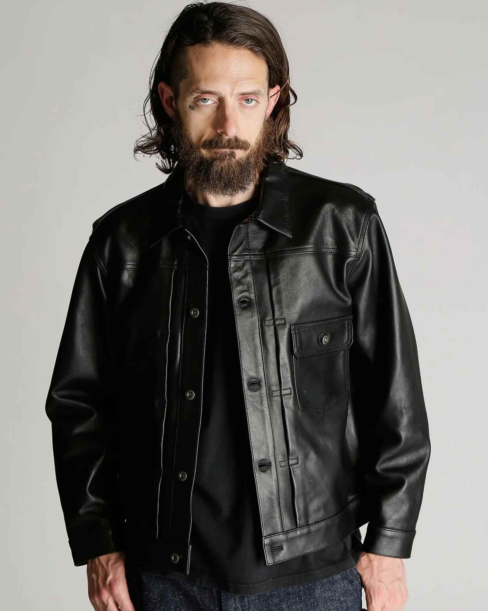 Schott・ショット -  SHEEP LEATHER 1st TRACKER JACKET / BLACK
