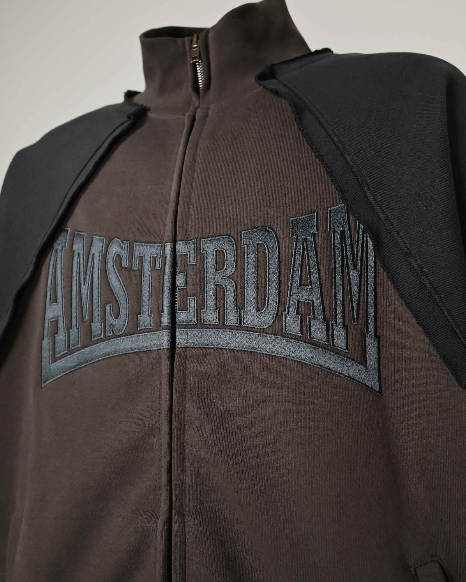 VETEMENTS・Vetements -  PATCHED ZIP-UP / CHOCOLATE BROWN / WASHED BLACK