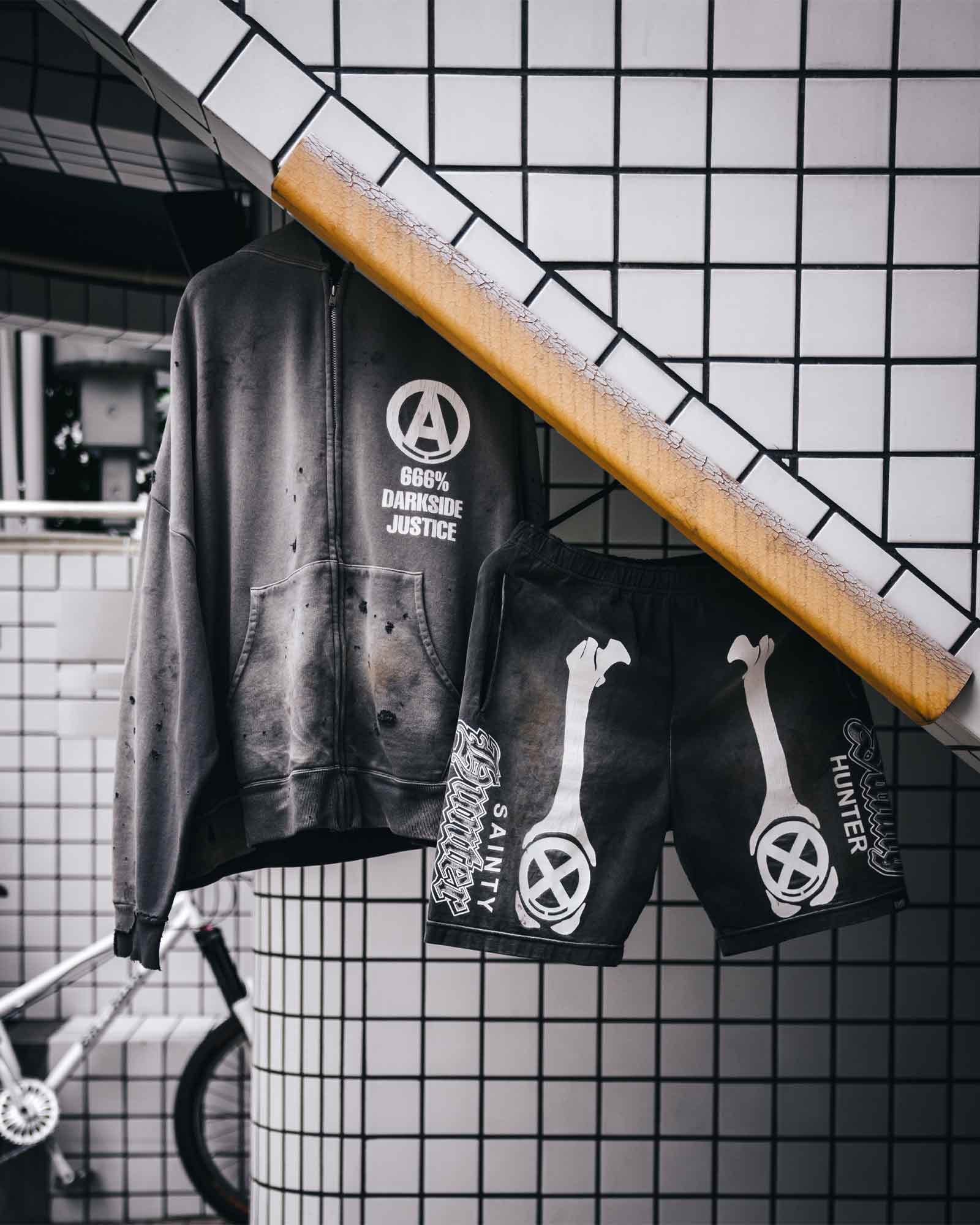 ©SAINT M××××××・圣迈克尔 -  BH_ZIP HOODIE/SNT HUNTER / CHARCOAL