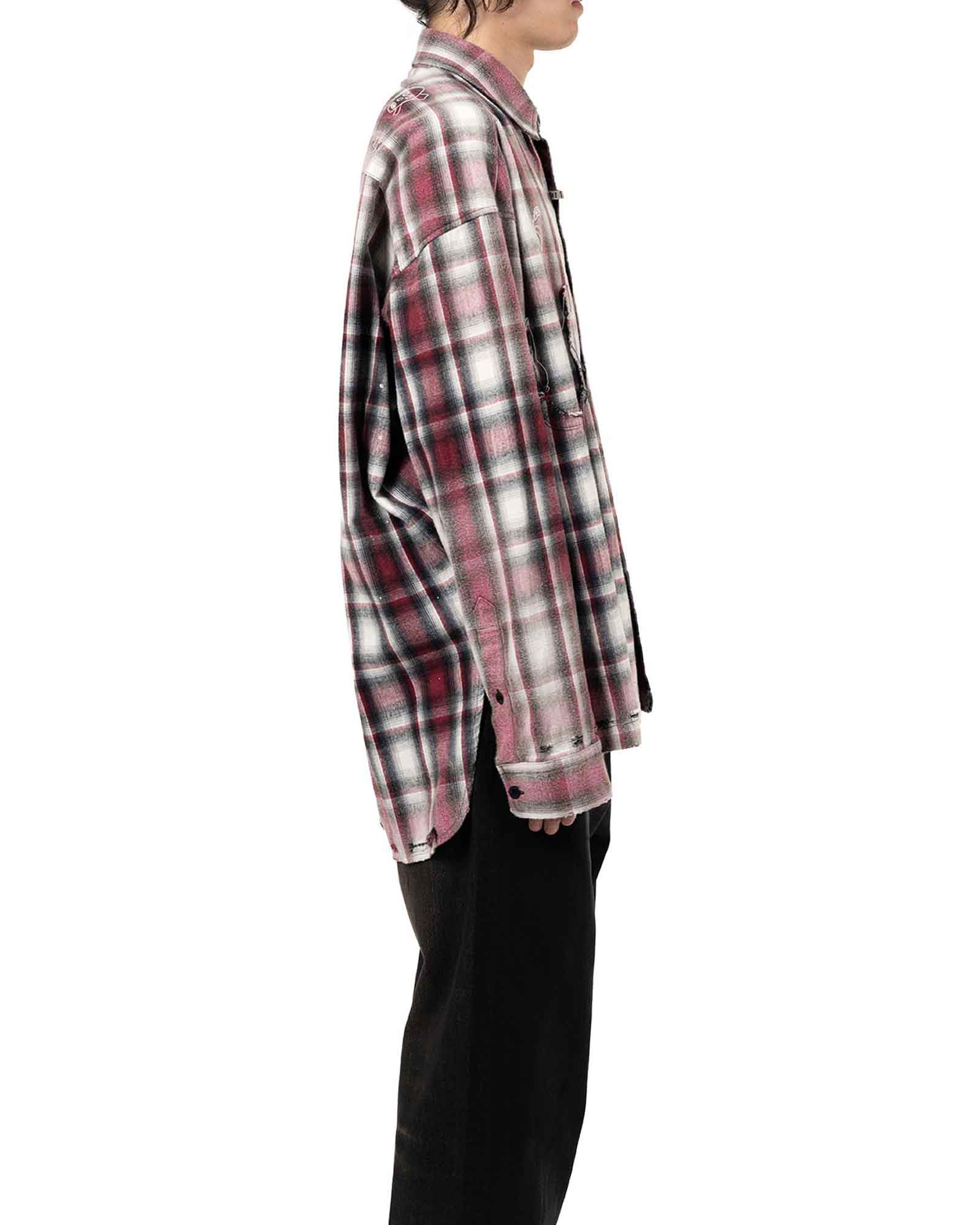 MIHARA YASUHIRO・Yasuhiro Mihara -  VINTAGE LIKE CHECK L/S SHIRTS / RED