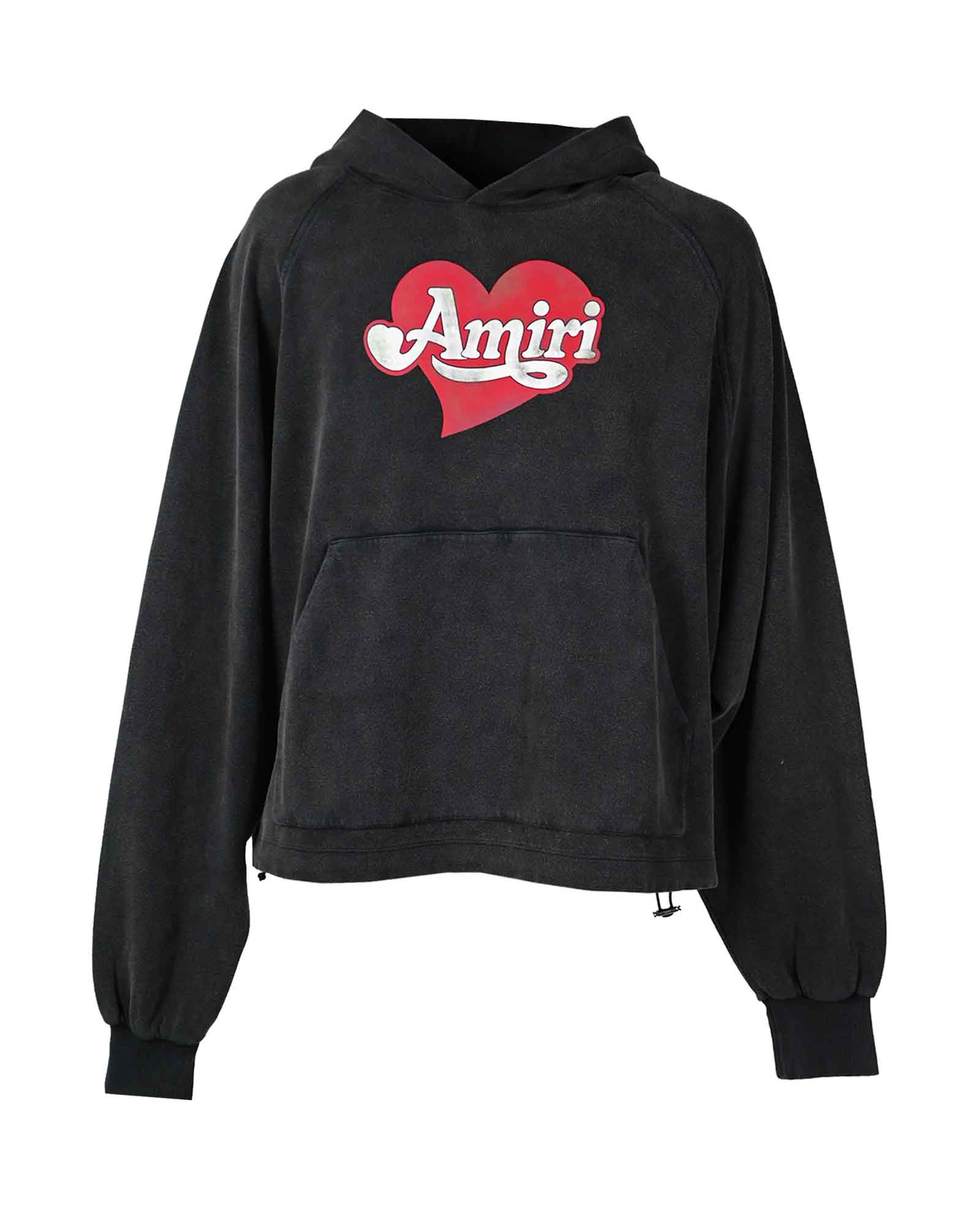 AMIRI HEART HOODIE / BLACK
