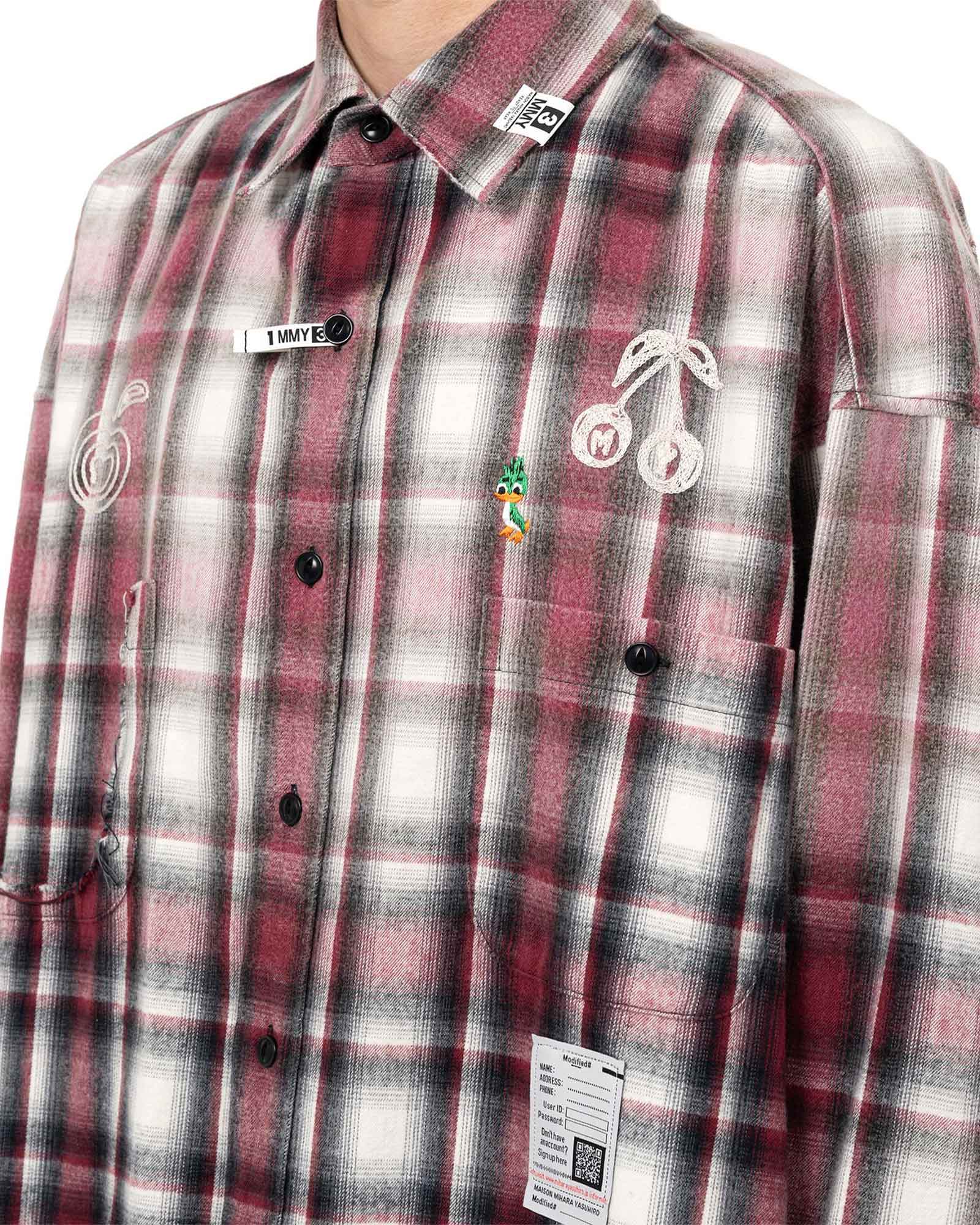 MIHARA YASUHIRO・Yasuhiro Mihara -  VINTAGE LIKE CHECK L/S SHIRTS / RED