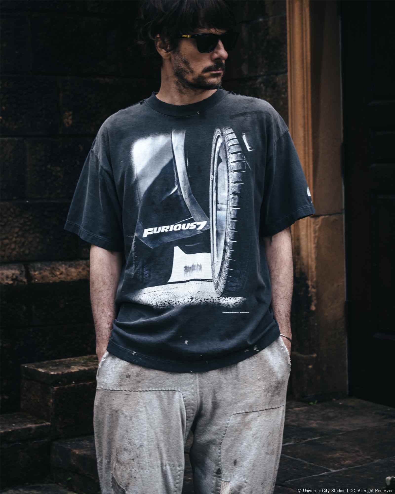 ©SAINT M××××××・セントマイケル - Tシャツ・カットソー FF_SS TEE/FURIOUS 7 / BLACK