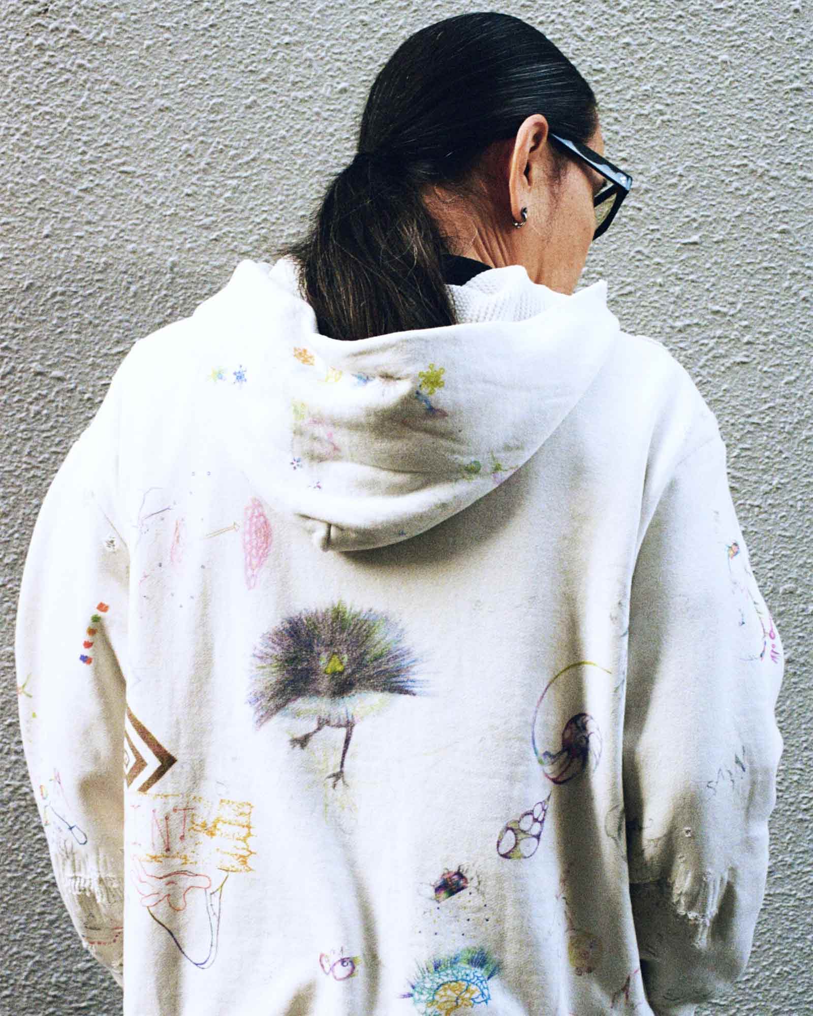 ©SAINT M××××××・圣迈克尔 -  COCO_DOUBLE FACE HOODIE / WHITE