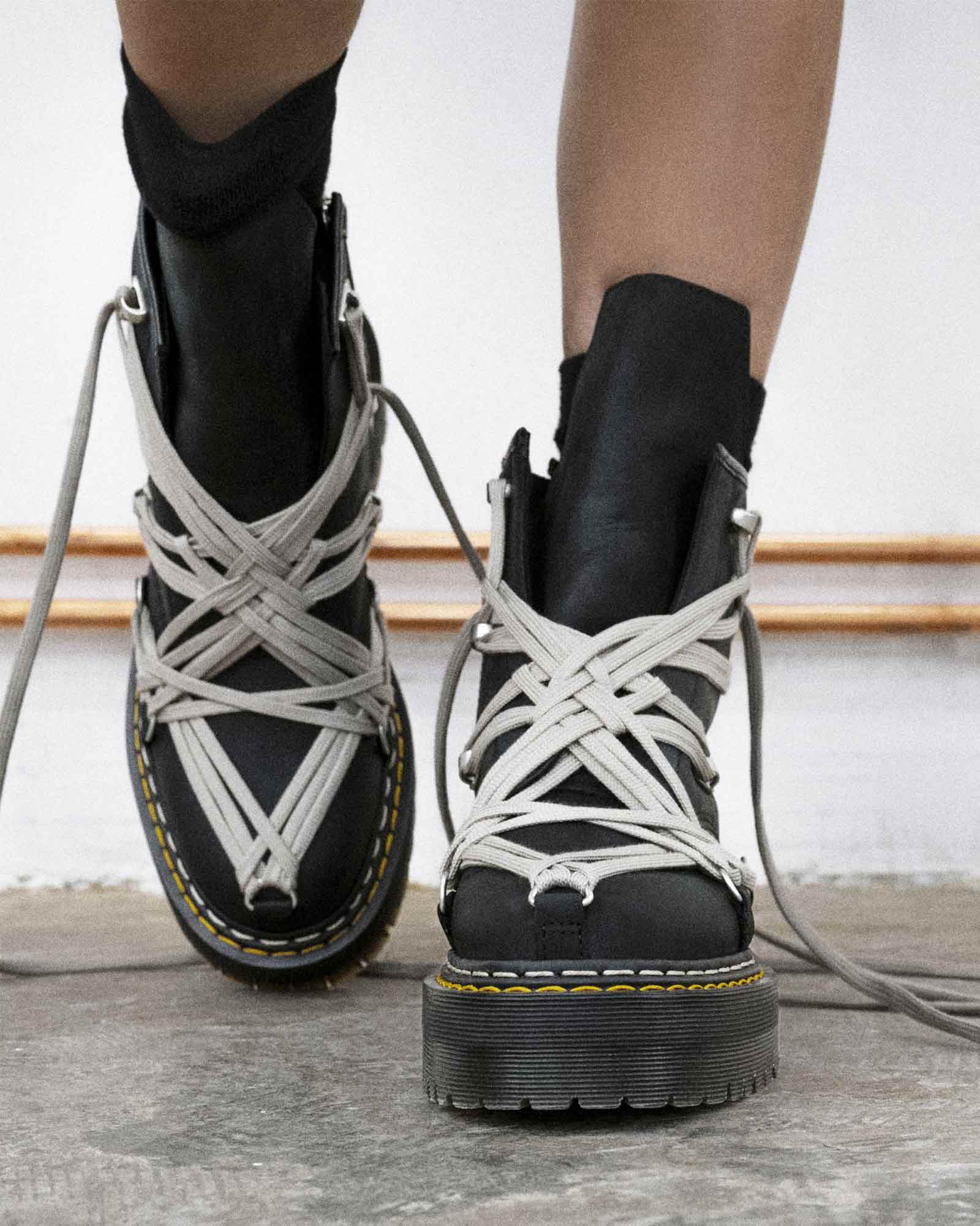 RICK OWENS・rick owens -  1460 QUAD SOLE MEGALACE® BOOT / BLACK