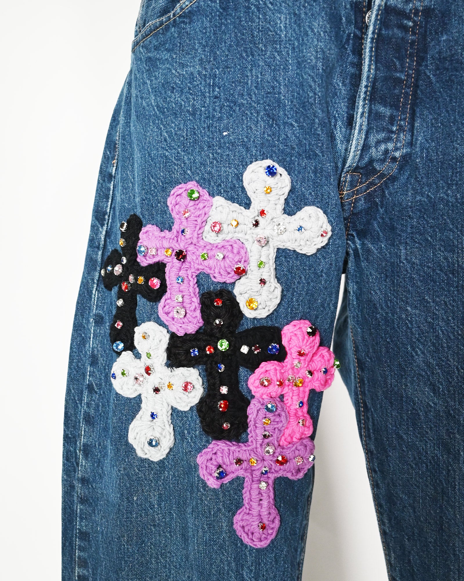 Y.A.R.N. (ヤーン) デニムパンツY.A.R.N. DENIM STARS-7 / MULTI