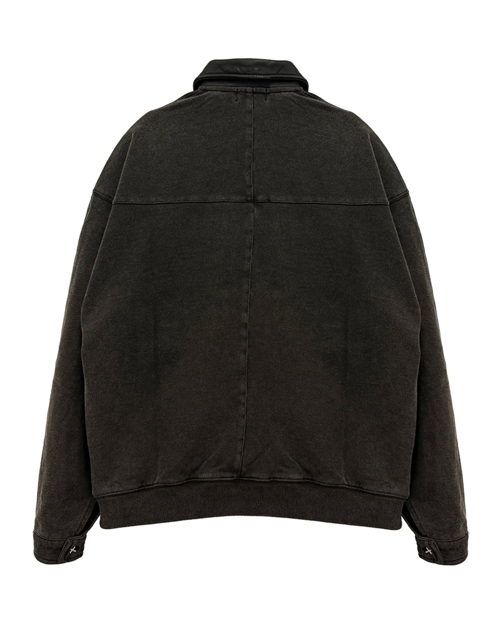 LAST NEST (ラストネスト)LEATHER WASH SWEAT / BLACK | Detail