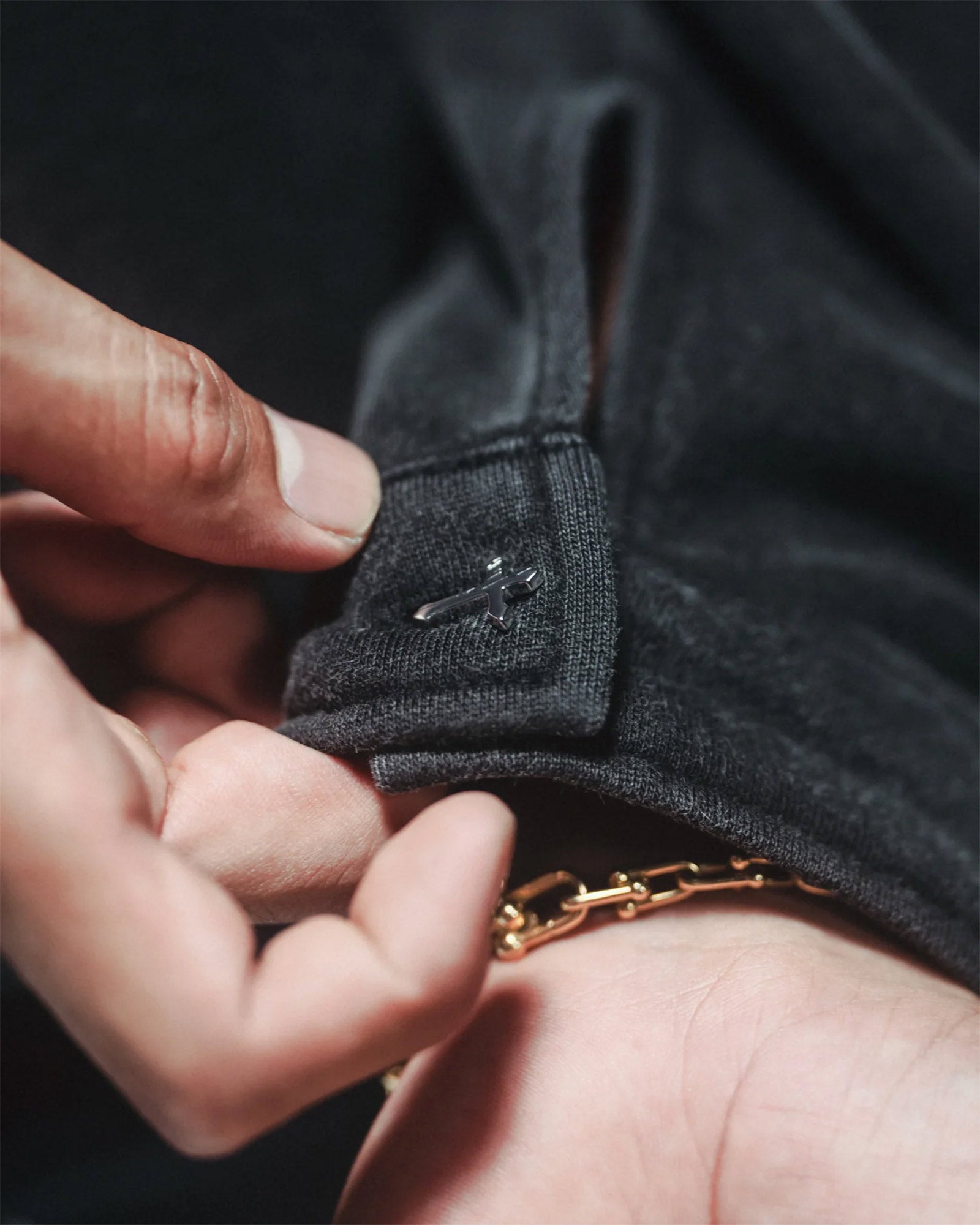 LAST NEST (ラストネスト)LEATHER WASH SWEAT / BLACK | Detail