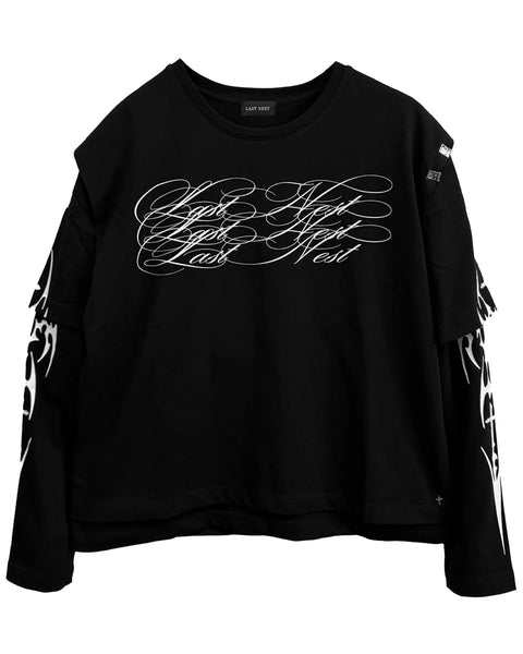 LAST NEST (ラストネスト)THREE LAYERED L/S SHIRTS / BLACK | Detail