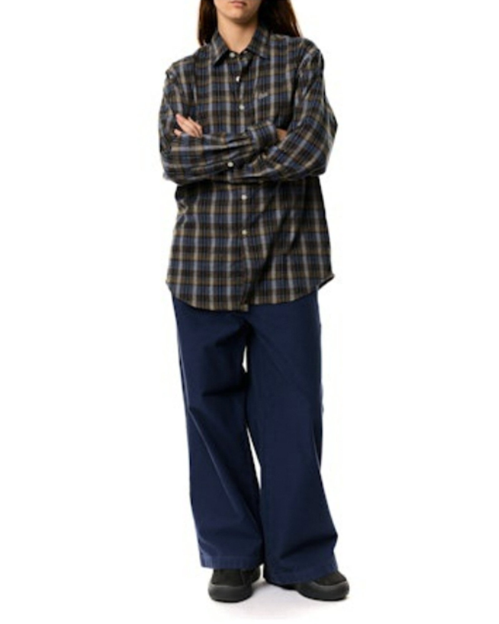 ERL・イーアールエル - シャツ UNISEX GREY CHECK SHIRT WOVEN / GREY CHECK