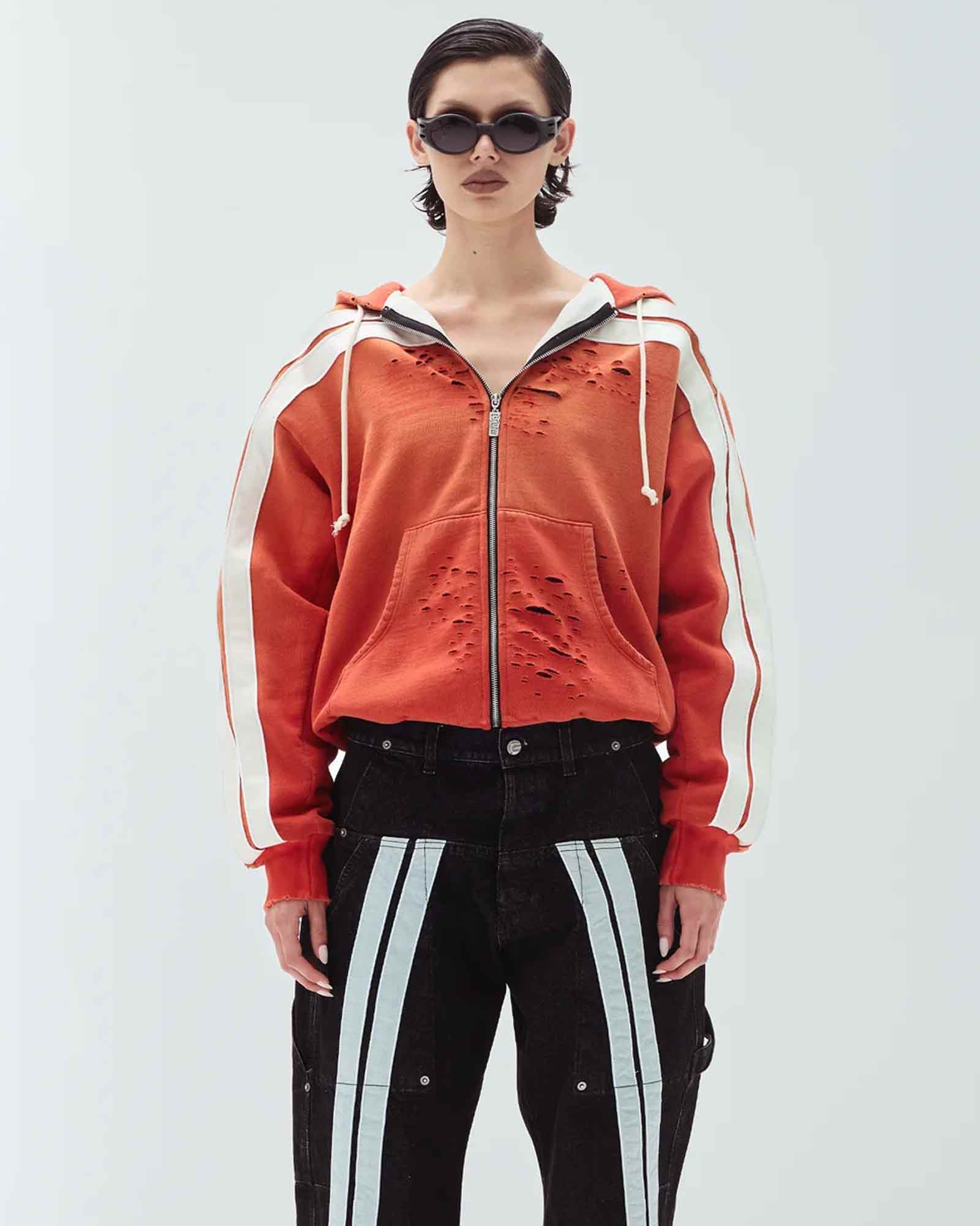 RRR123・リヴィントン ロイ レビス - パーカー・フーディ APOCRYPHA PIOUS ZIP HOODIE / ORANGE