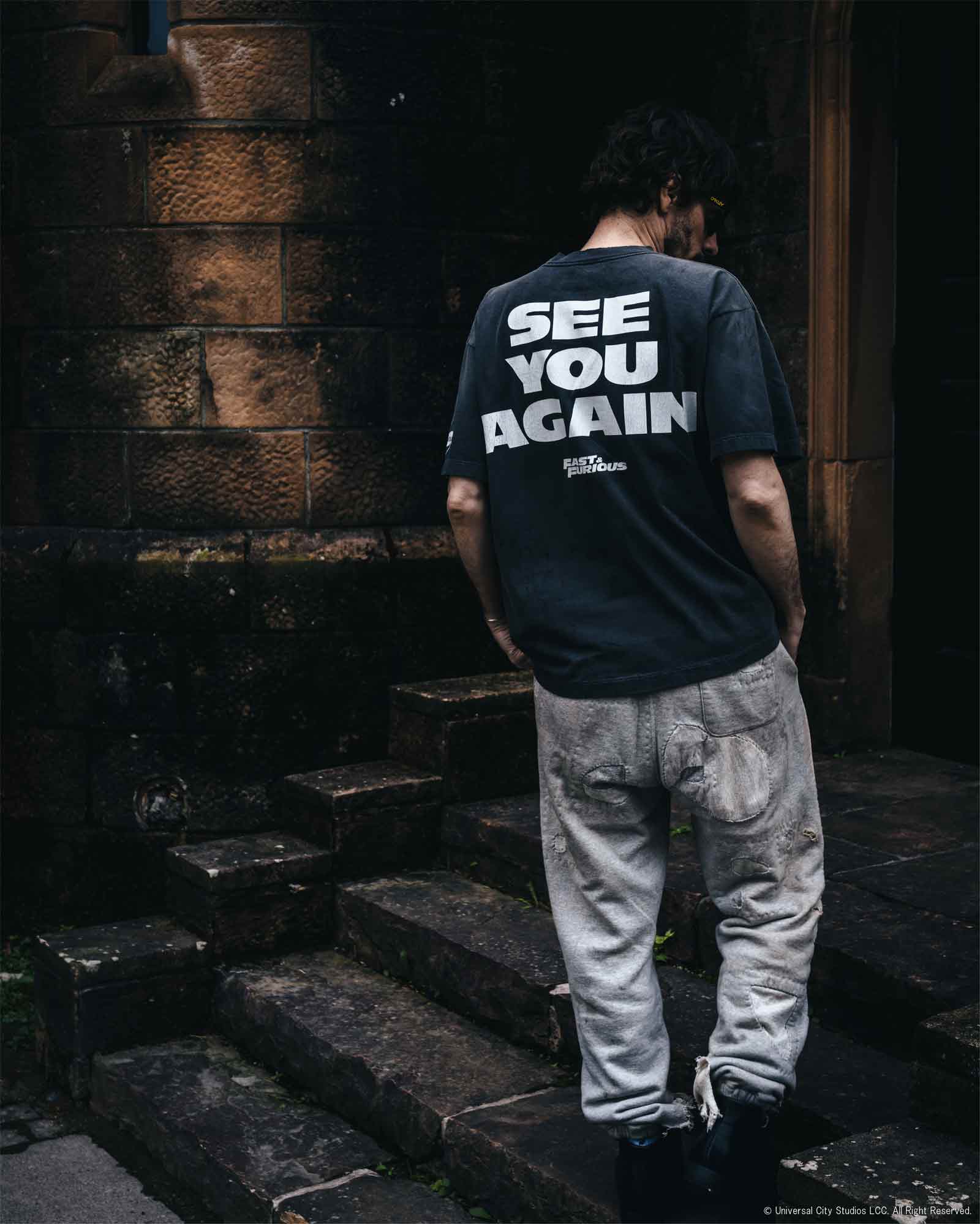©SAINT M××××××・セントマイケル - Tシャツ・カットソー FF_SS TEE/FURIOUS 7 / BLACK