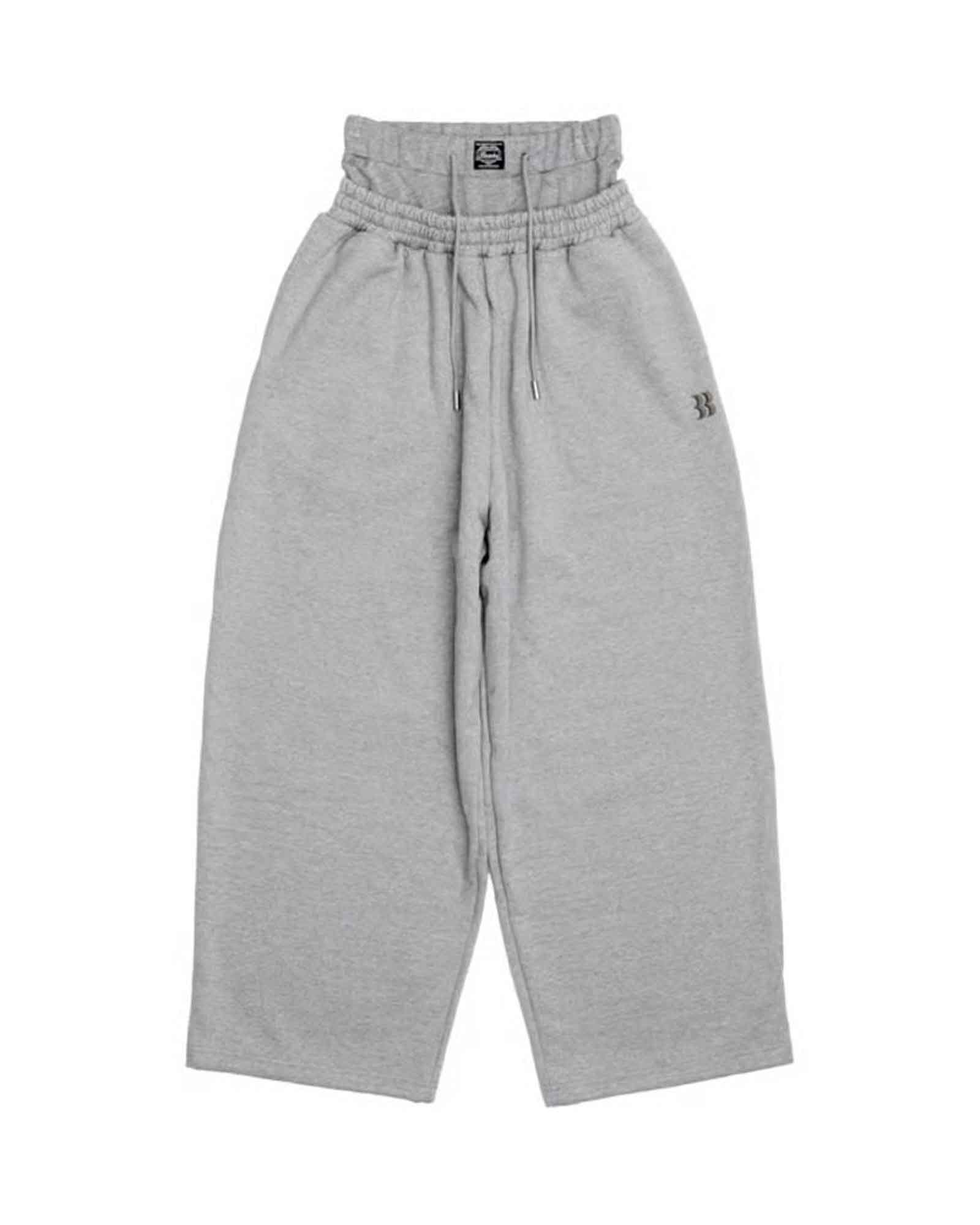 LAYERED SWEAT TROUSERS / GLAY