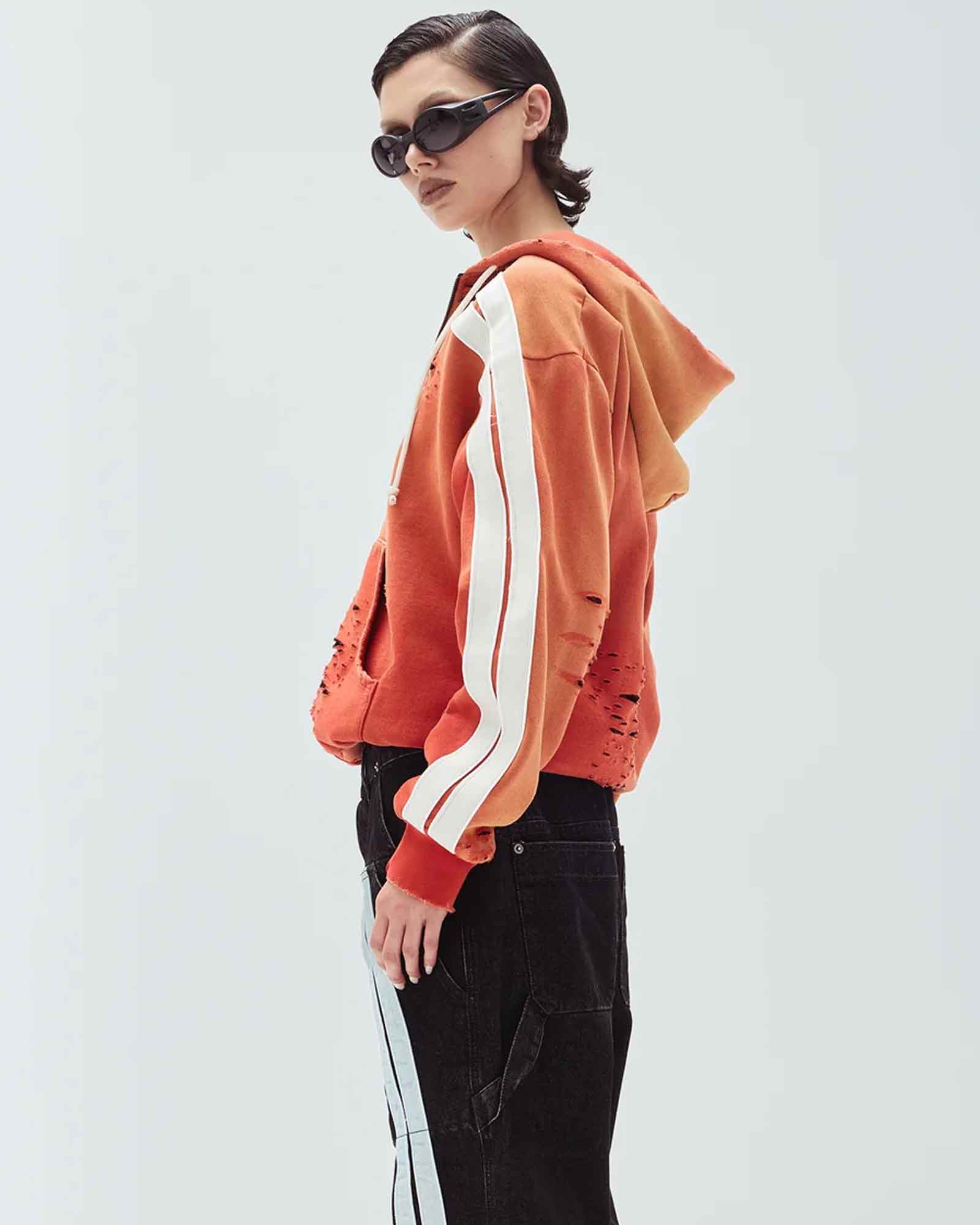 RRR123・リヴィントン ロイ レビス - パーカー・フーディ APOCRYPHA PIOUS ZIP HOODIE / ORANGE