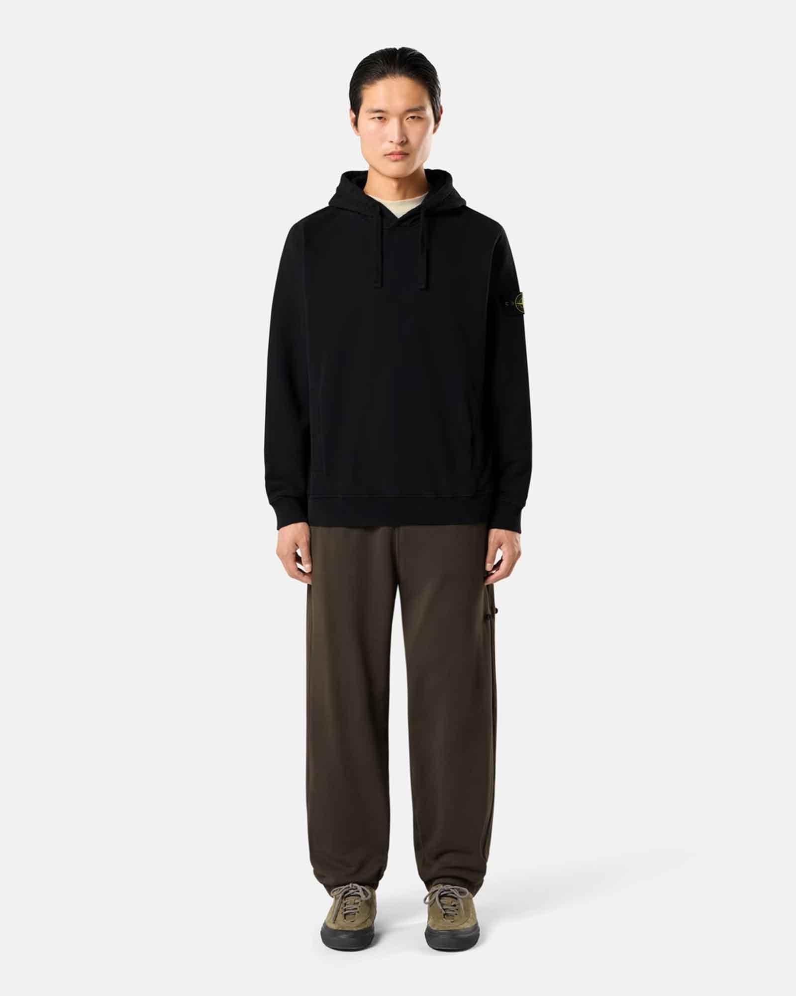 STONE ISLAND・stone island -  BRUSHED ORGANIC COTTON FLEECE 6100048 / BLACK