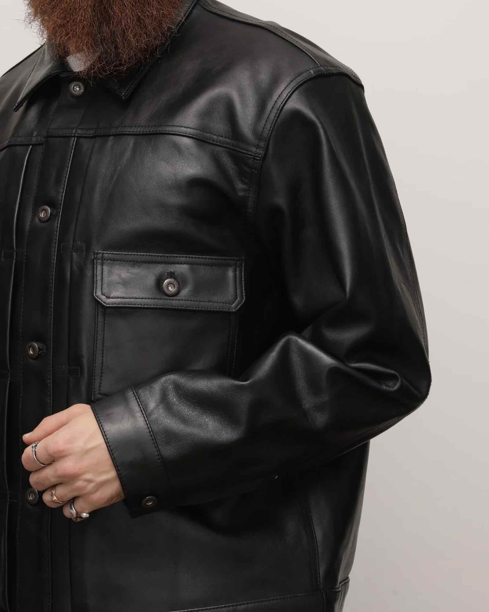 Schott・ショット -  SHEEP LEATHER 1st TRACKER JACKET / BLACK