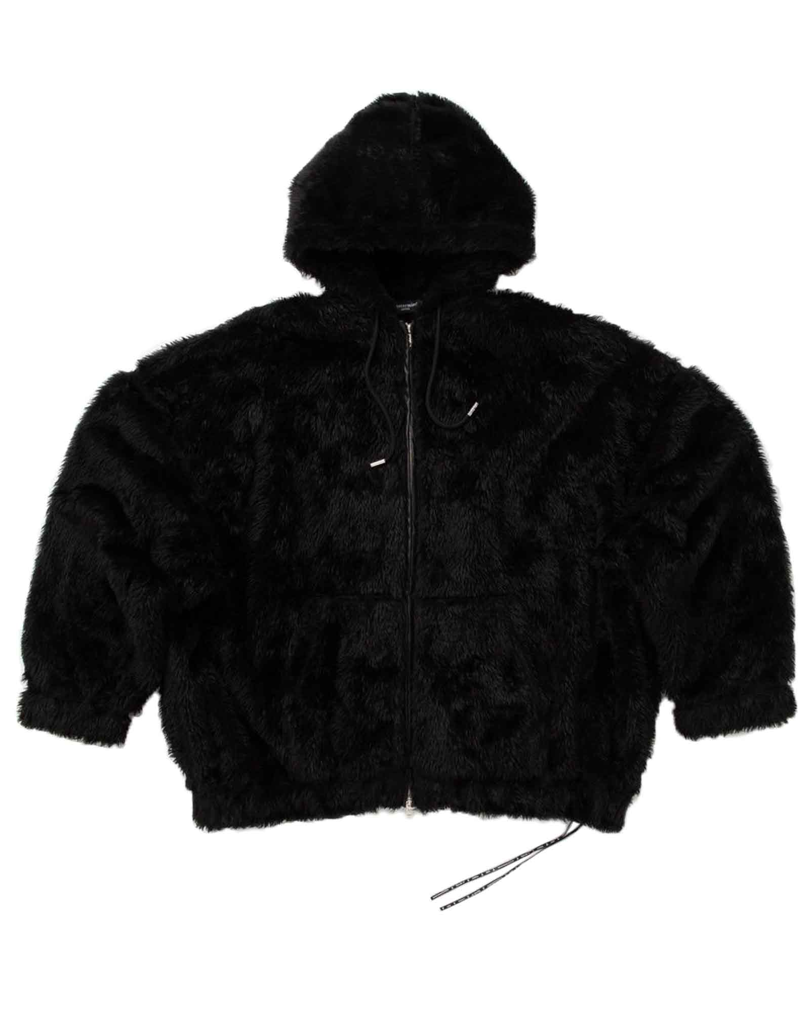 POLAR BEAR ZIP-UP HOODIE / BLACK