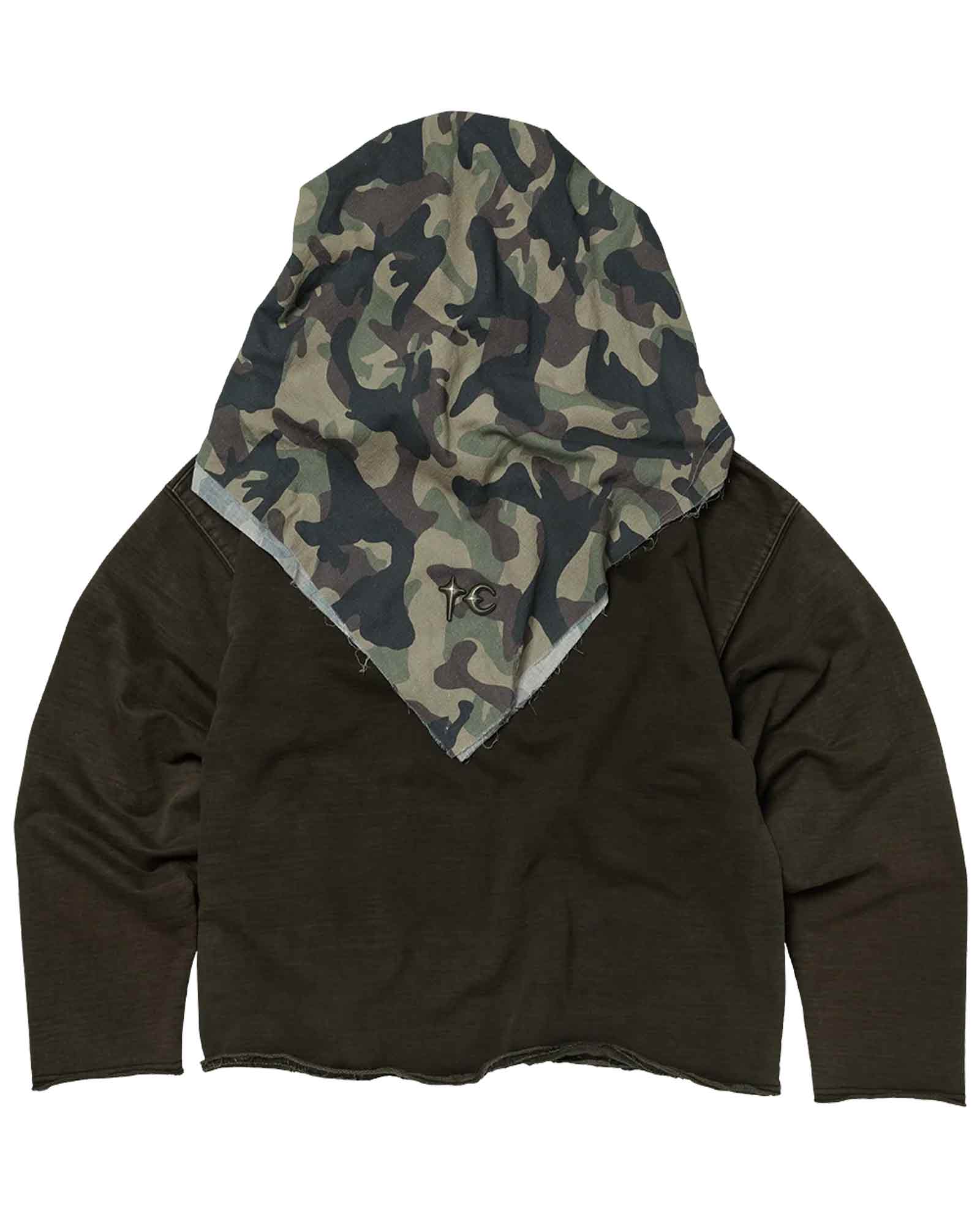 THUG CLUB・sag club -  CREED SCARF HOODED ZIP-UP HOODIE / BLACK