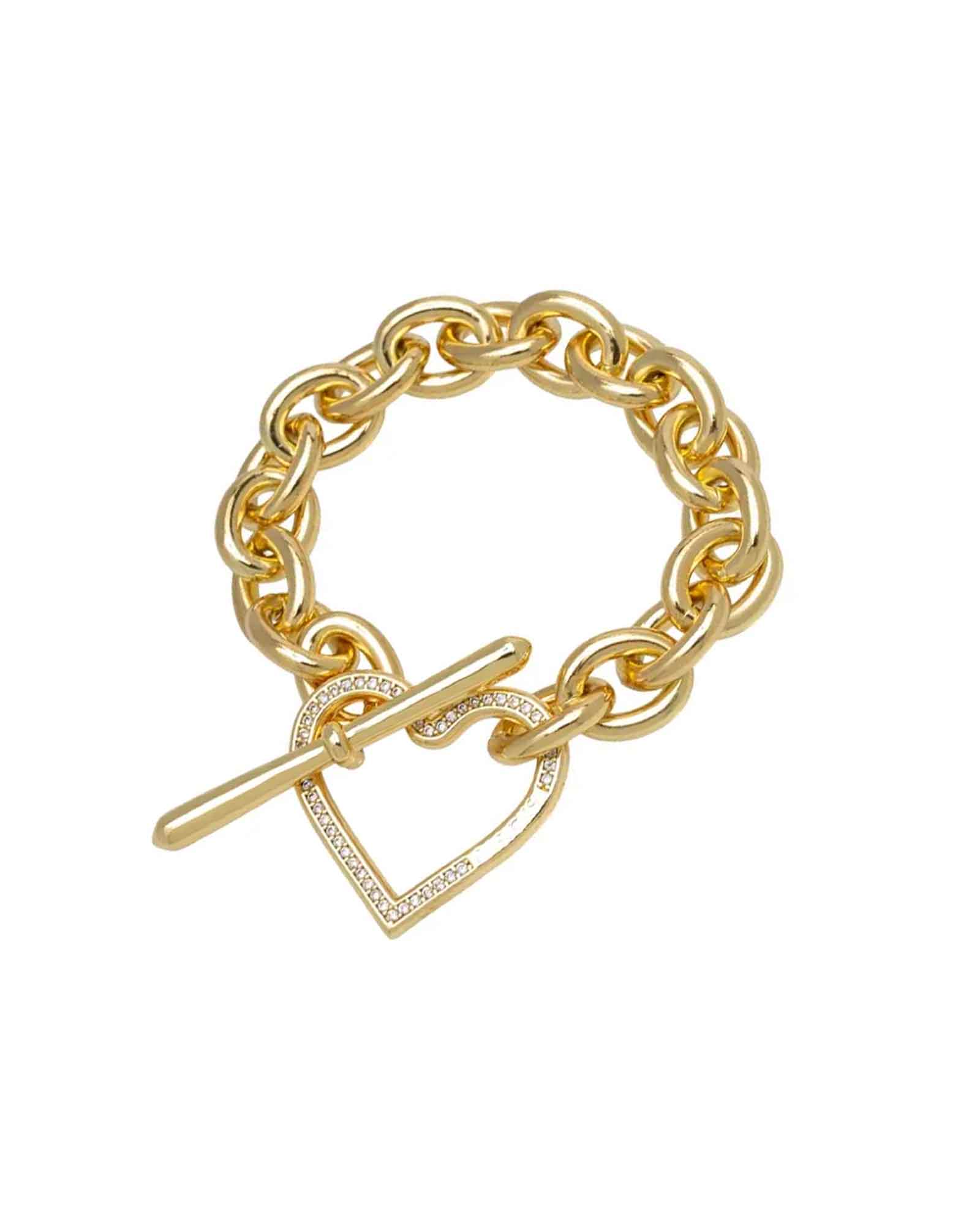 BASICKS・ベイシックス - ブレスレット・バングル HEART LINK FLOW BRACELET / GOLD