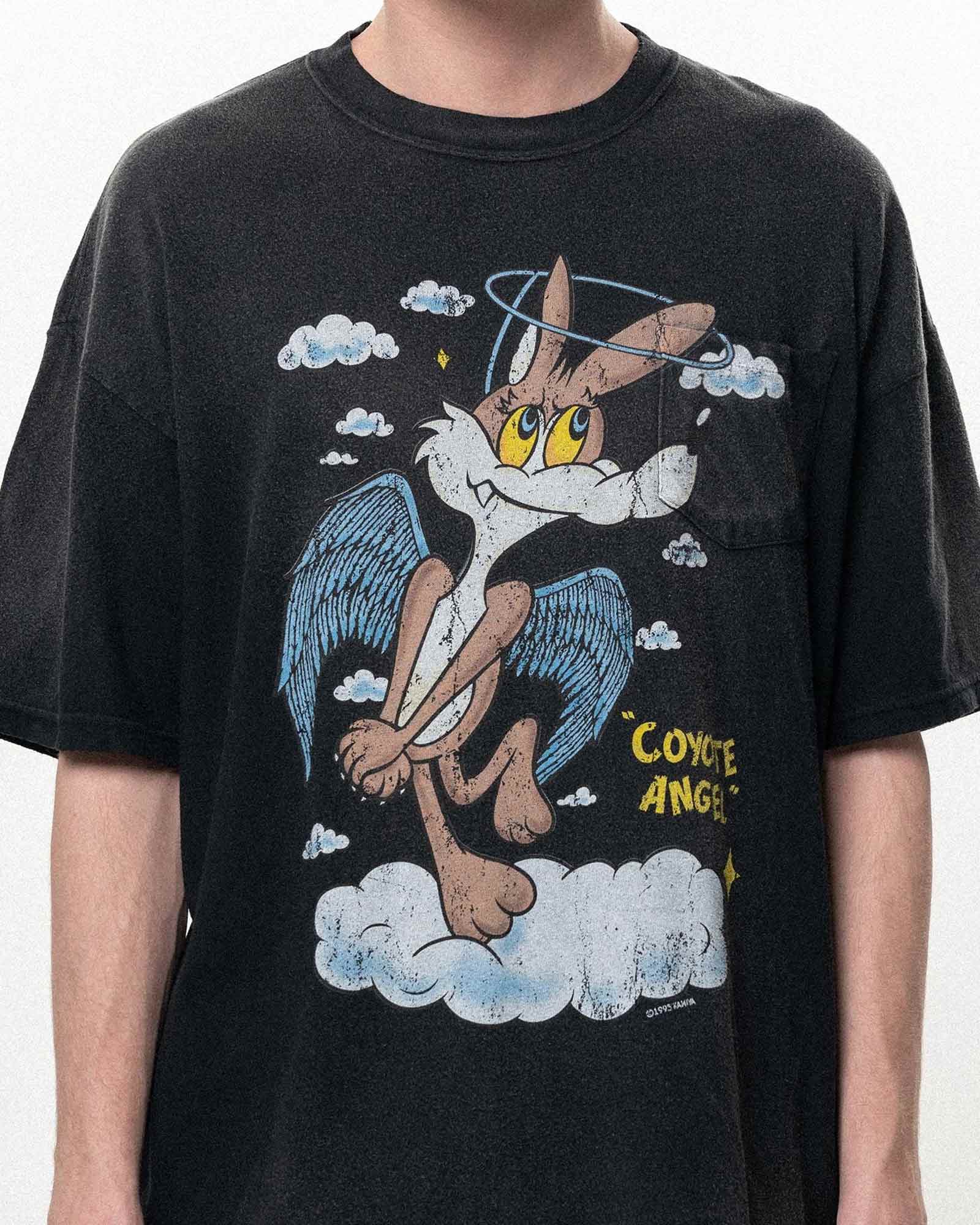 KAMIYA (カミヤ) SS26 “COYOTE ANGEL” POCKET TEE / BLACK | Detail