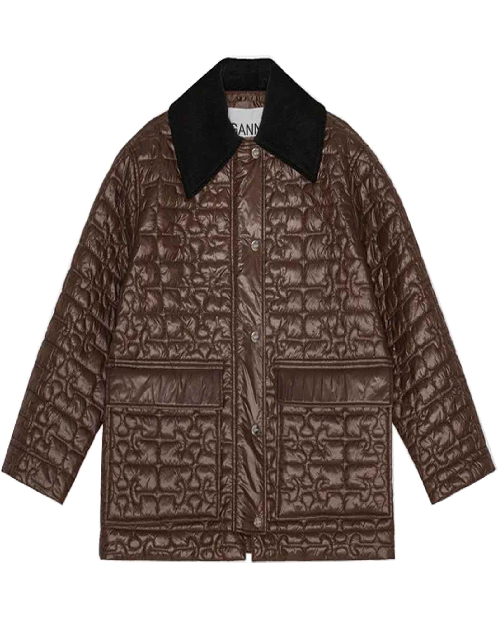 GANNI・ガニー - ナイロンジャケット SHINY QUILT MIDI JACKET / CHICORYCOF
