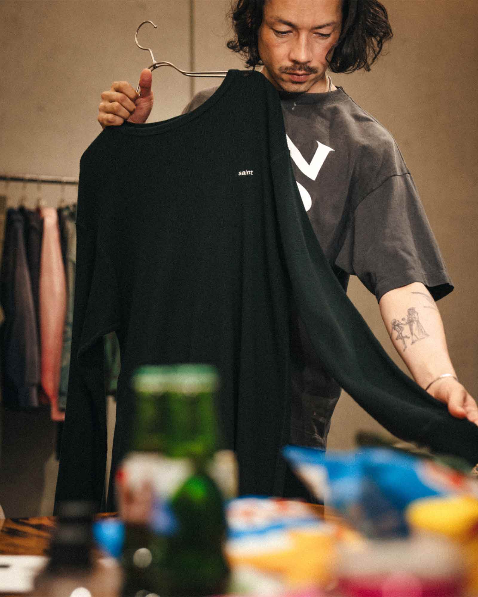 ©SAINT M××××××・セントマイケル - L/S Tシャツ THARMAL SHIRT/THARMAL / BLACK