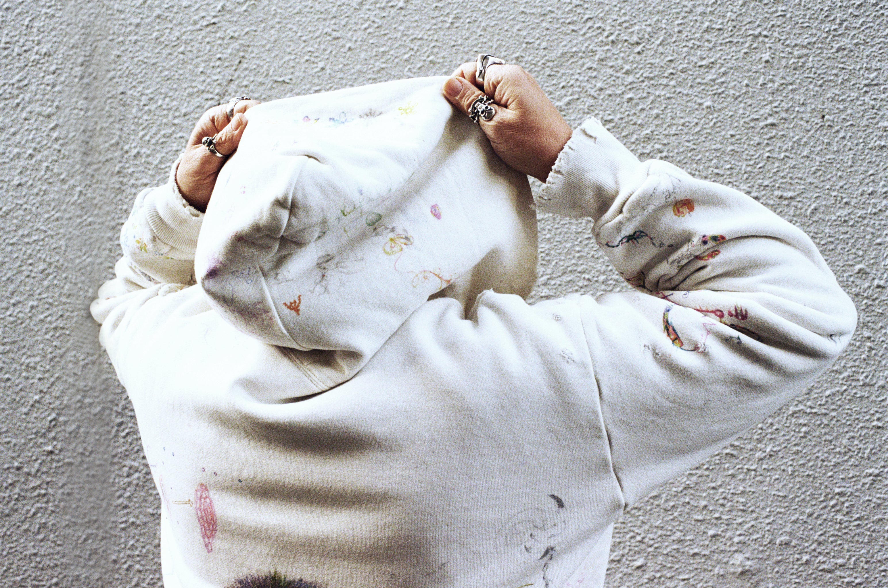 ©SAINT M××××××・圣迈克尔 -  COCO_DOUBLE FACE HOODIE / WHITE