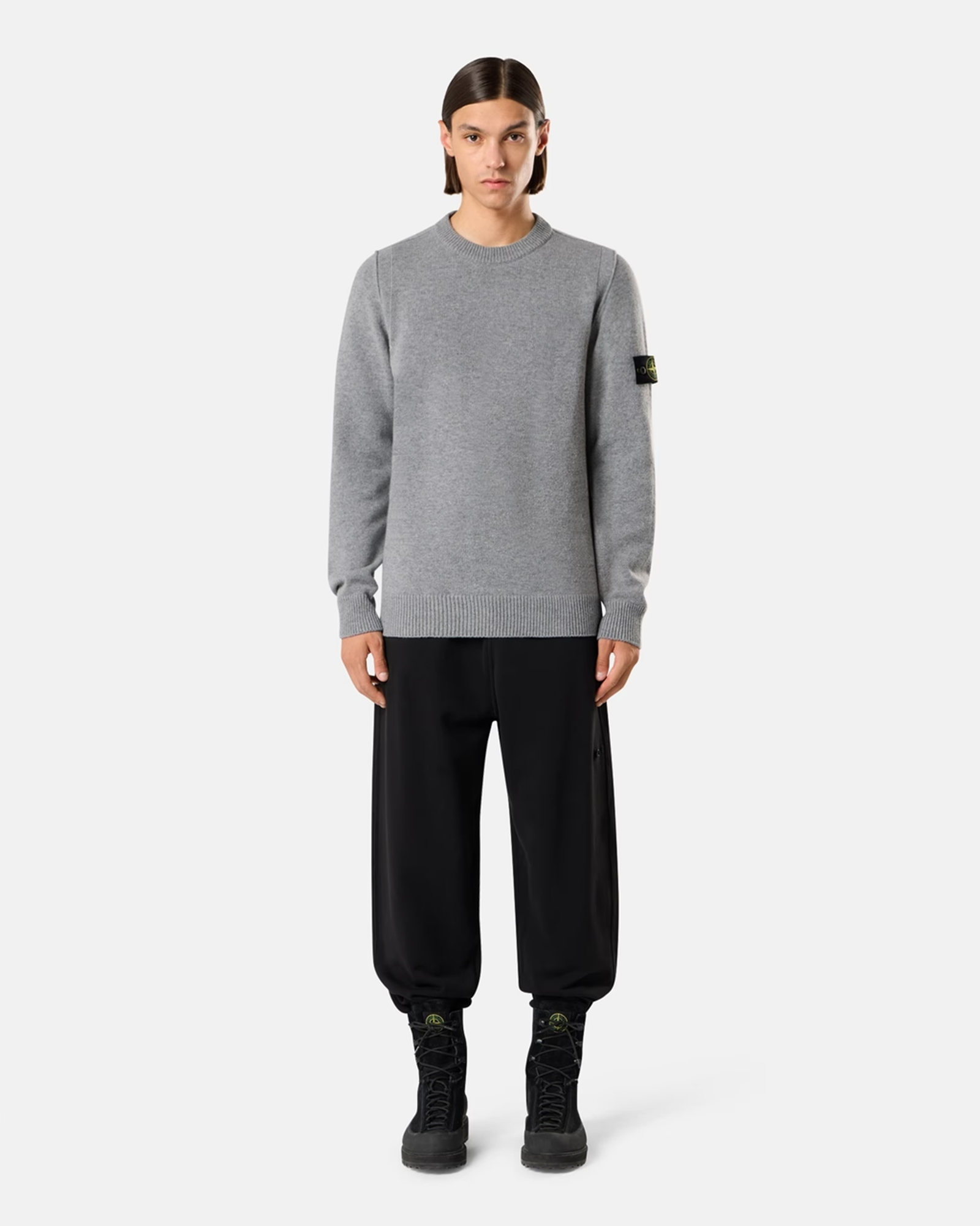 STONE ISLAND・ストーンアイランド - ニット・セーター "LAMBSWOOL 26AW-5100072" / GREY MELANGE