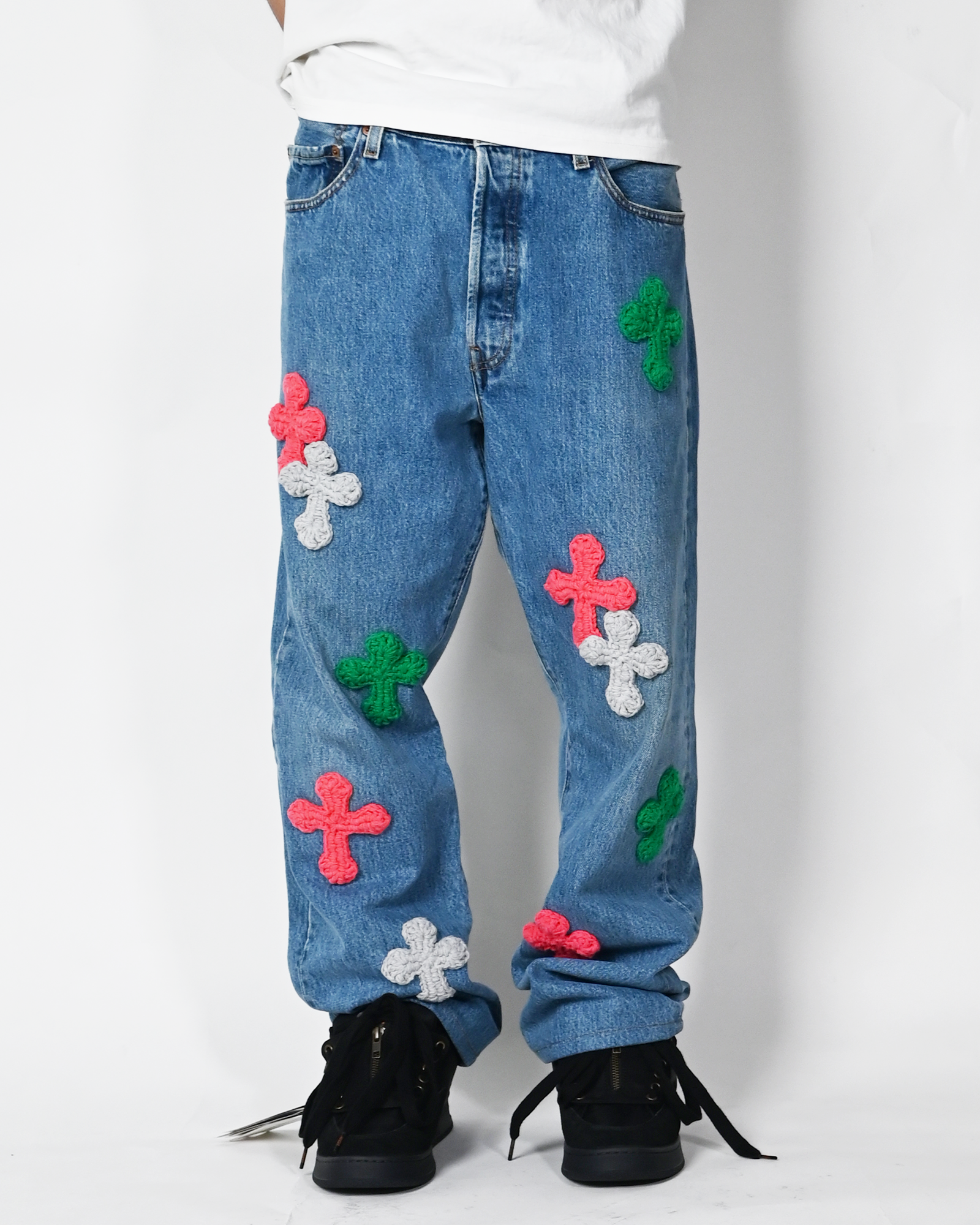 Y.A.R.N.・ヤーン - デニムパンツ Y.A.R.N. STRAIGHT DENIM AW-5 (W35) / MULTI