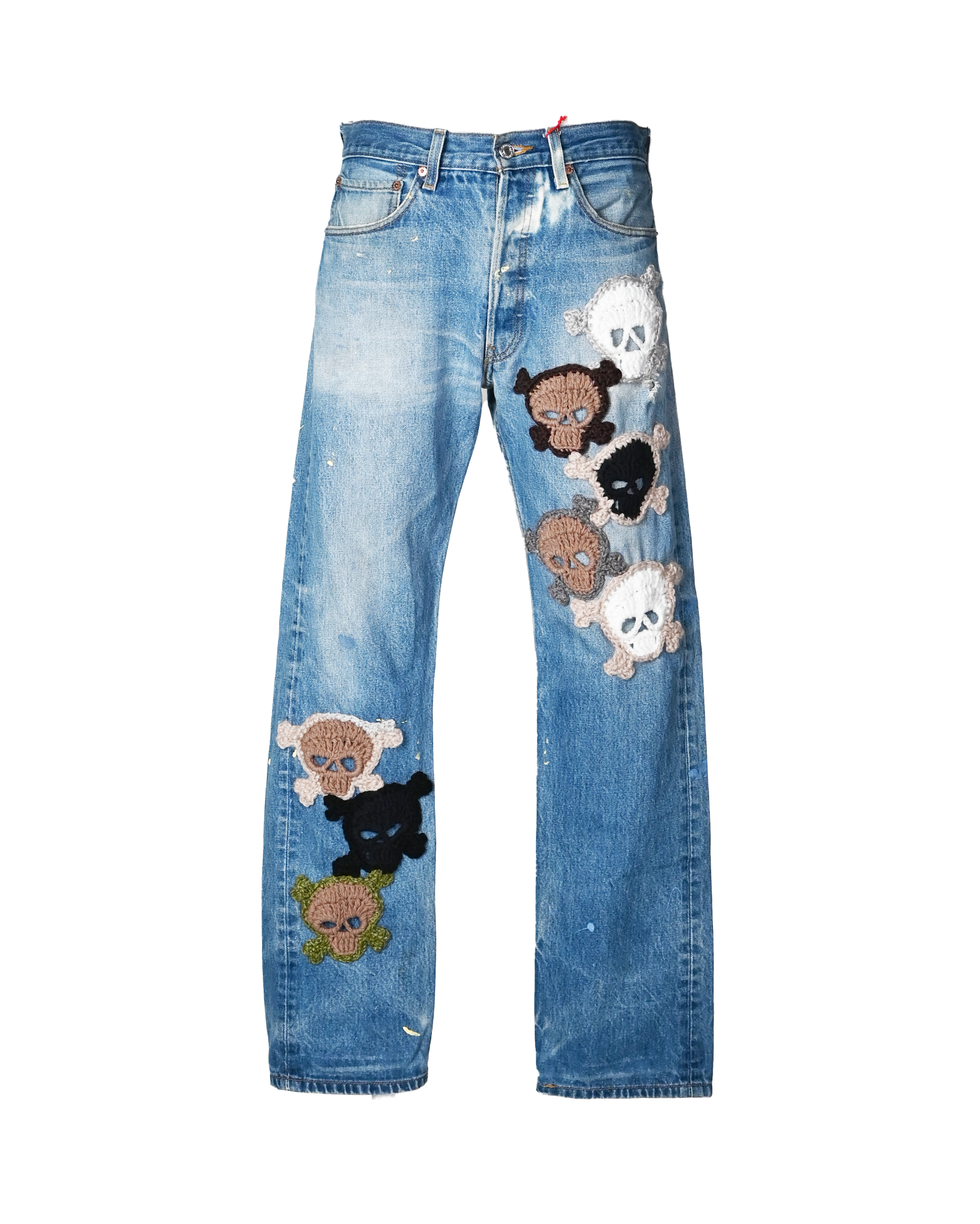 Y.A.R.N.・ヤーン - デニムパンツ Y.A.R.N. SKULL DENIM-10 (W31) / MULTI