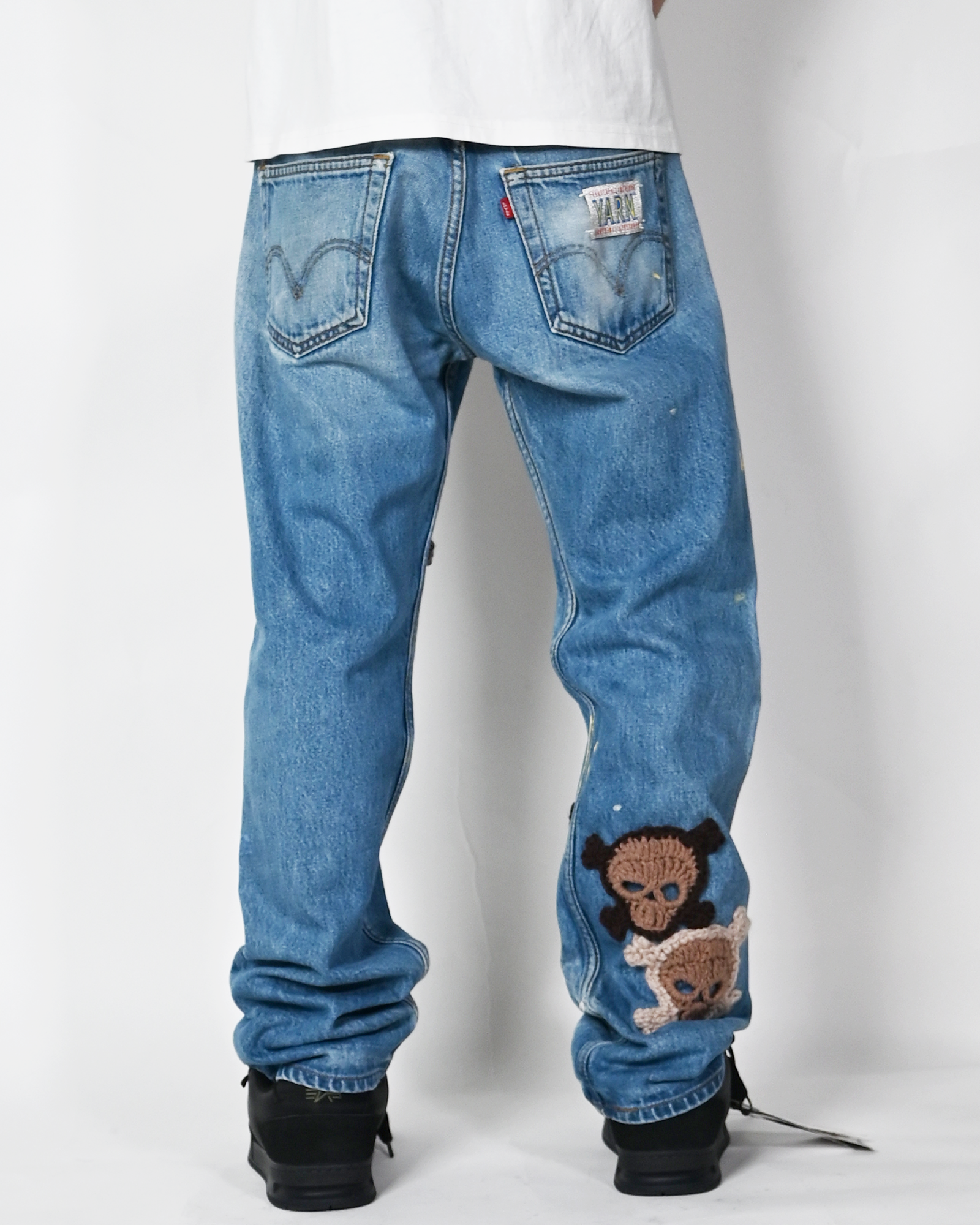 Y.A.R.N.・ヤーン - デニムパンツ Y.A.R.N. SKULL DENIM-10 (W31) / MULTI